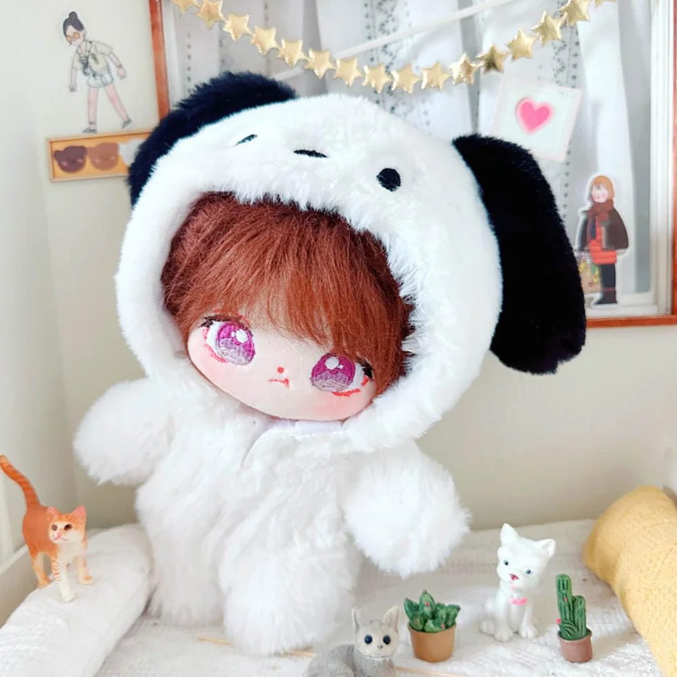 niannyyhouse Body blanc en peluche douce 20 cm pour poupée chiot