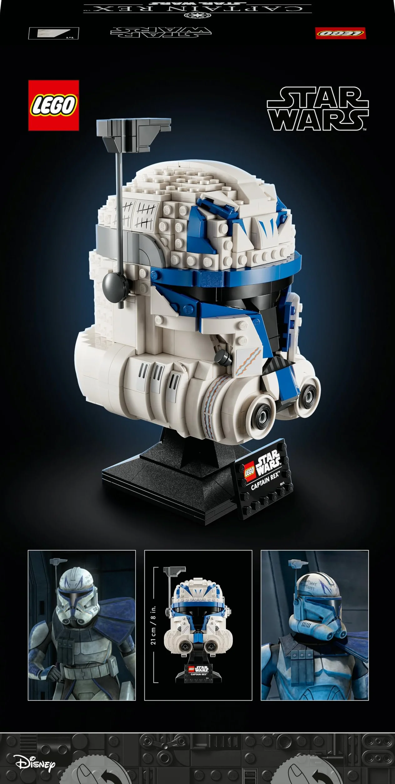 LEGO 75349 Star Wars Le Casque du Capitaine Rex Maquette à Construire pour Adultes Collection 501e Légion