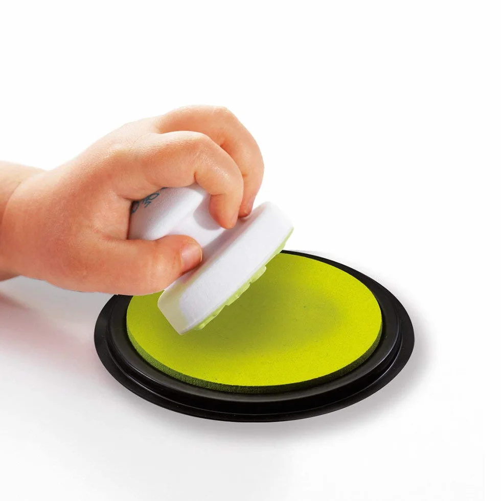 Encreurs XXL pour Tampons Bébé, Rouge & Vert, Encre Lavable, Grande Taille