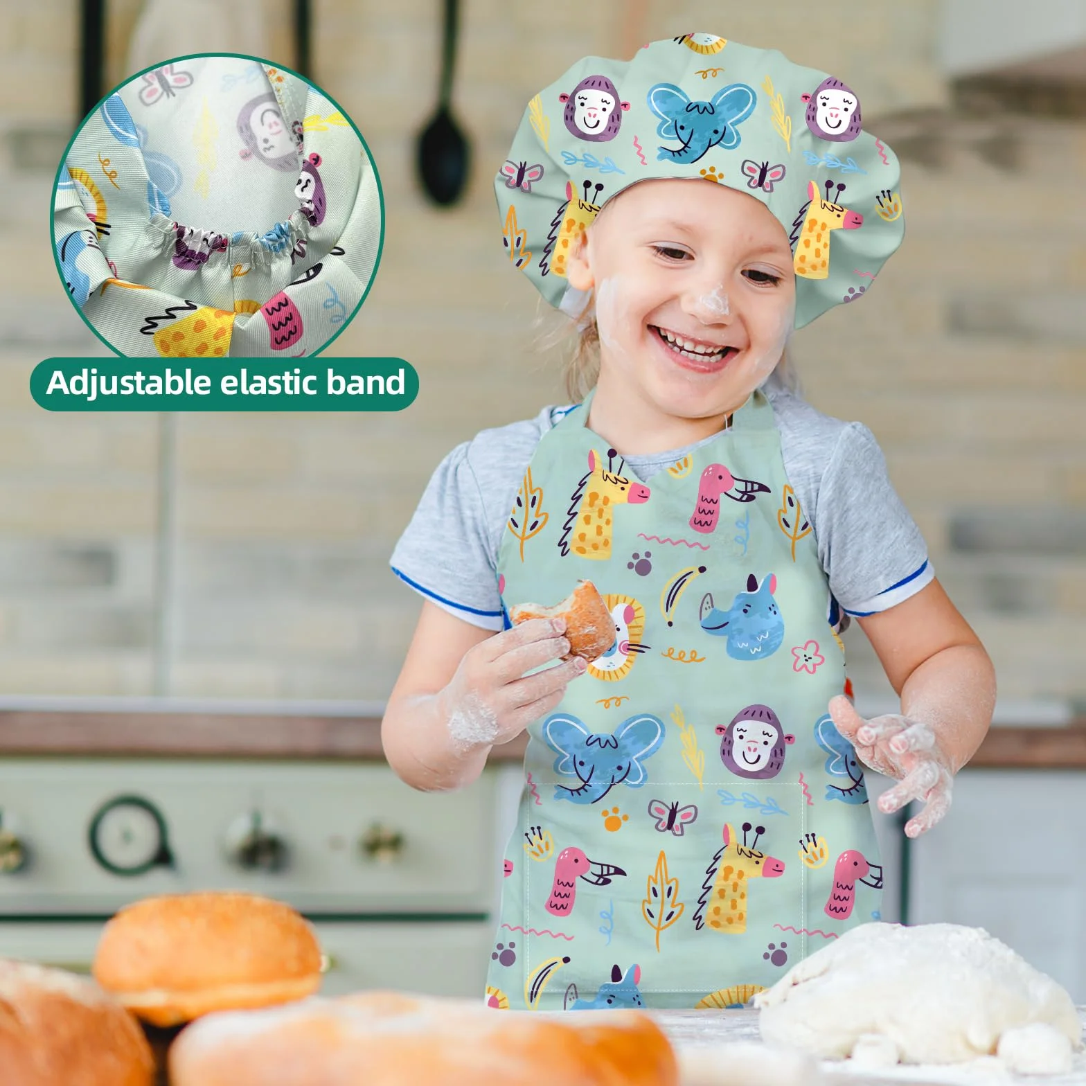 Tablier Cuisine Enfant Garcon Fille Personnalisé Polyester Coton 2-6 Ans
