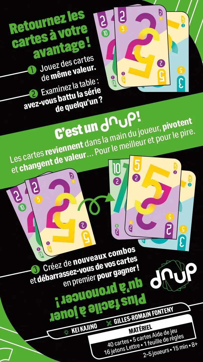Space Cowboys Jeu de Cartes stratégique Downup Facile à Apprendre 8 Ans 2-5 Joueurs Version française