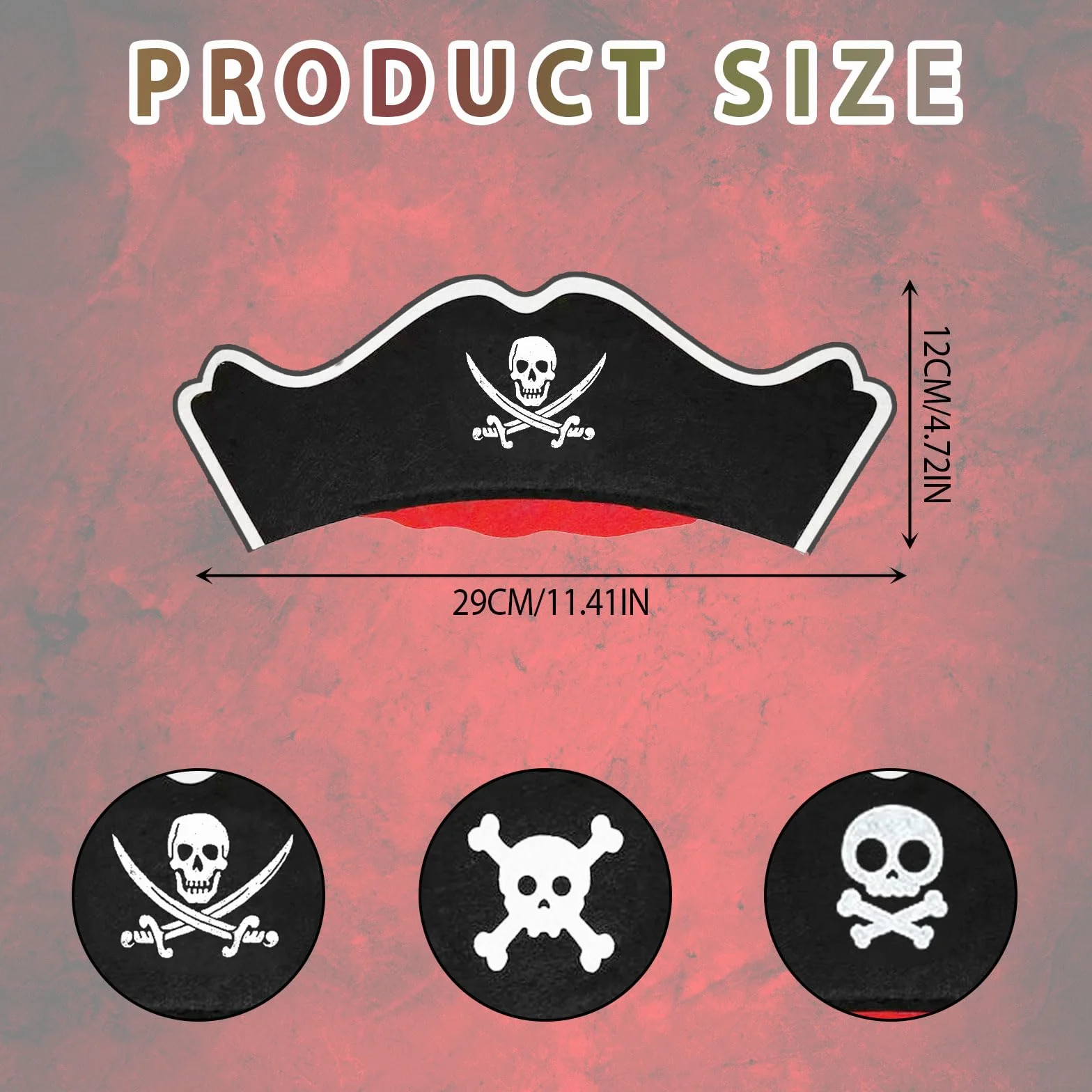 Chapeau Pirate Enfants 12 Pièces Accessoires Déguisement Anniversaire Cosplay Fêtes Halloween Bandeau Feutre