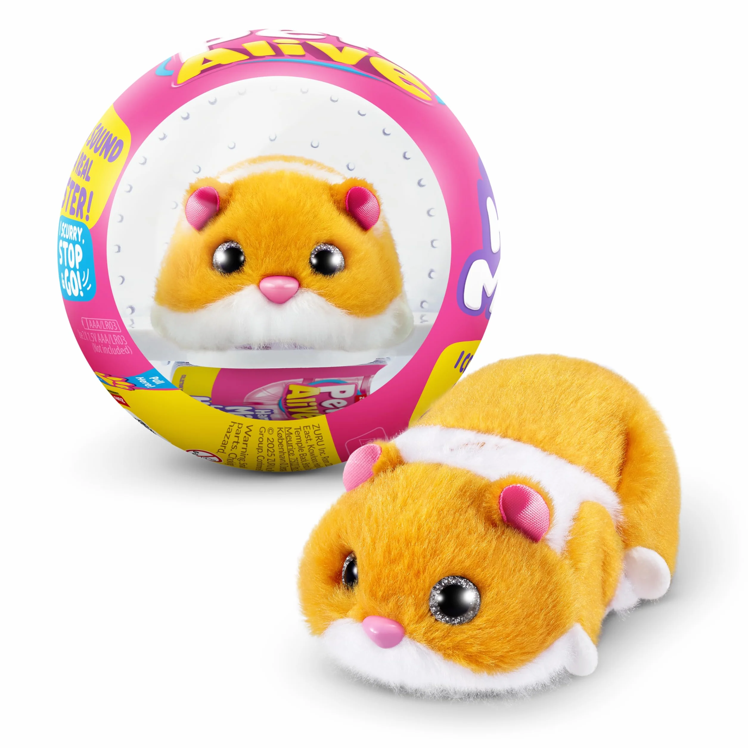 ZURU Pets Alive Hamster Mania Orange Hamster Peluche Interactif 20+ Sons Animal Électronique