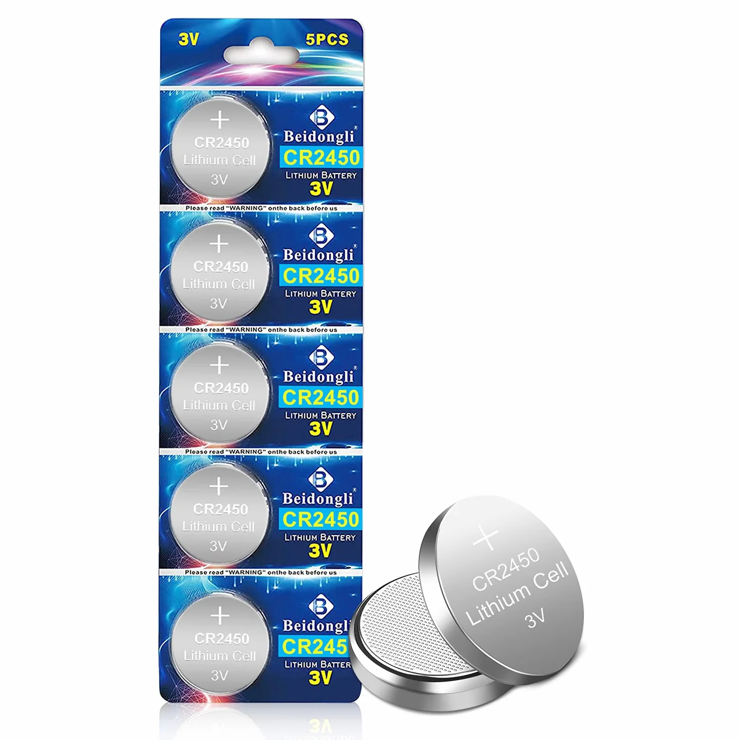 CR2450 Pile Bouton au Lithium 3V Pack de 5