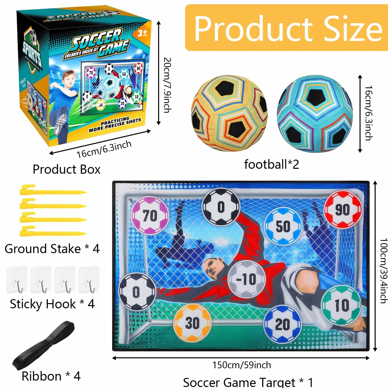 KOIROI Jeux de Football Enfant 3-8 Ans, But de Foot Exterieur, Ensemble de Ballon Football Enfants, Cadeau Fan de Foot