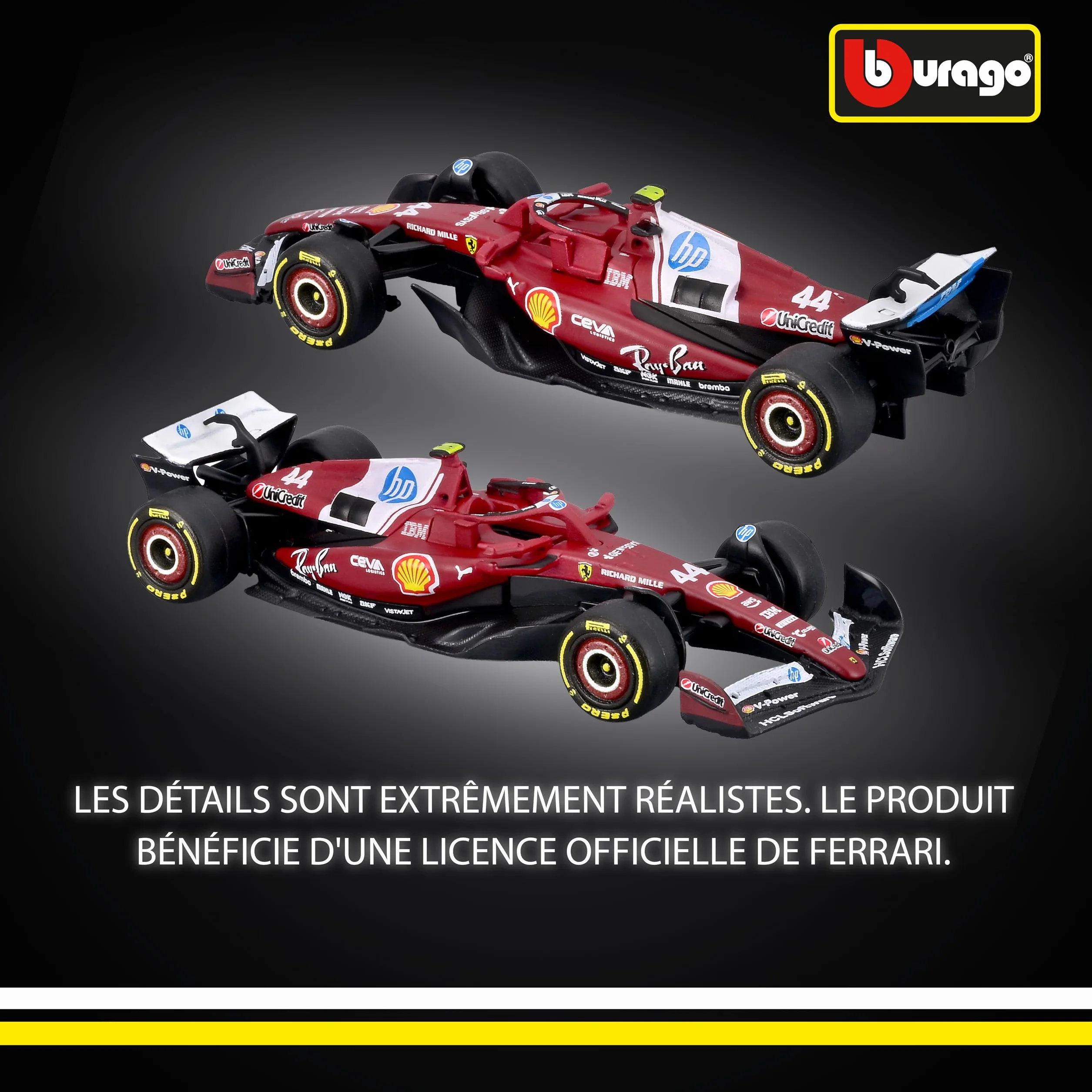 Bburago F1 Ferrari SF-25 #44 Lewis Hamilton 2025 Voiture Miniature Échelle 1:64 Réplique Officielle Ferrari