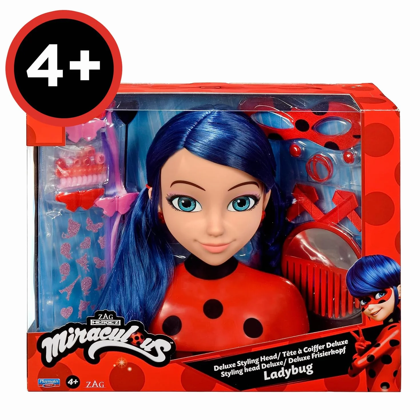 BANDAI Miraculous Ladybug Tête à coiffer Deluxe 21cm + 30 Accessoires Jouet Enfant 4 Ans+