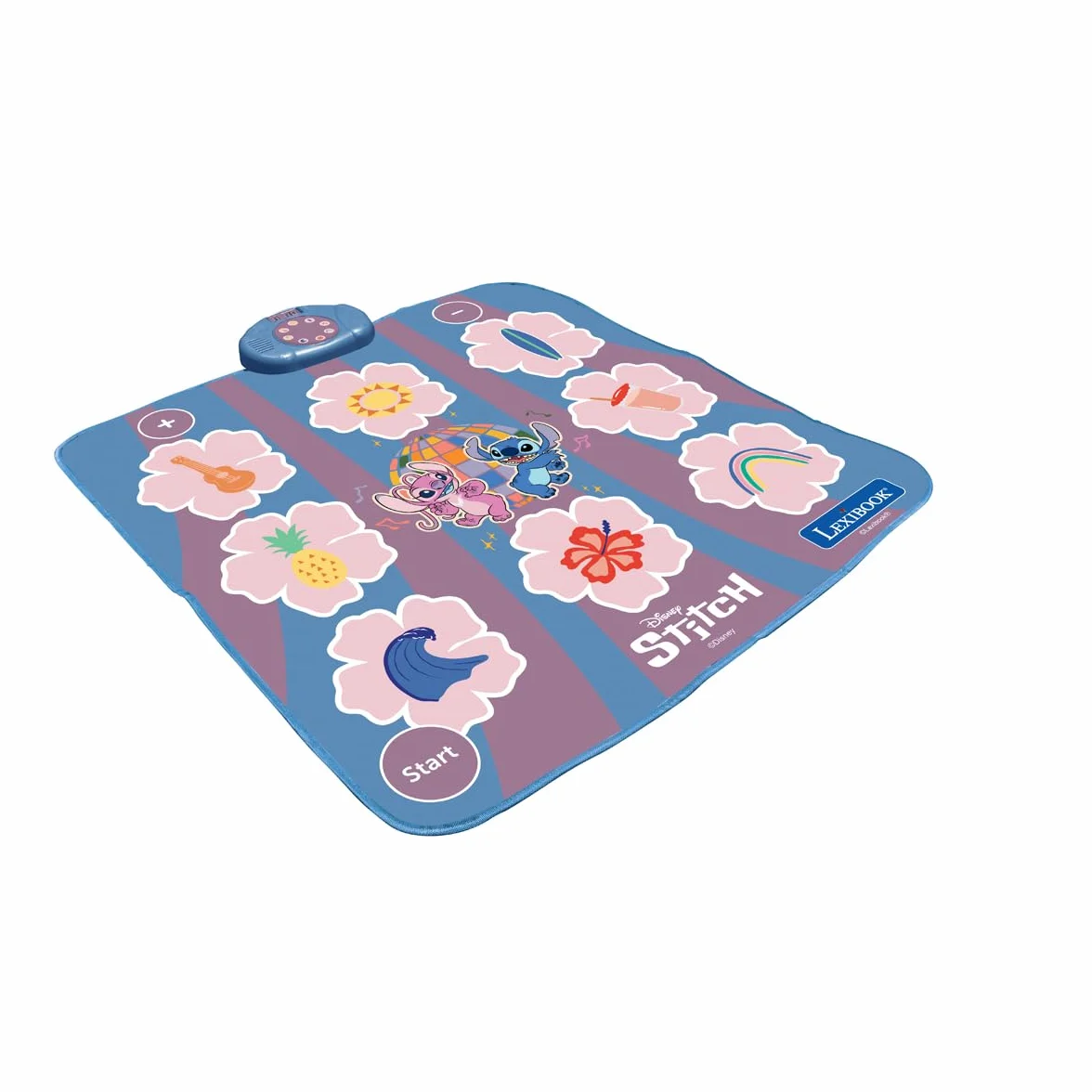Lexibook Disney Stitch Tapis de Danse électronique Bluetooth Lumineux 6 Modes de Jeu Rose DM10DLXB