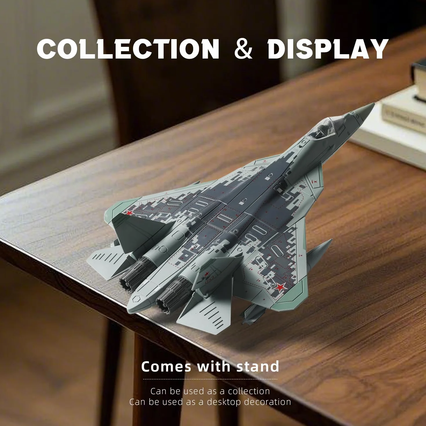SEBUNAS Kit de maquette d'avion de chasse SU-57 échelle 1:72 plastique 39 pièces