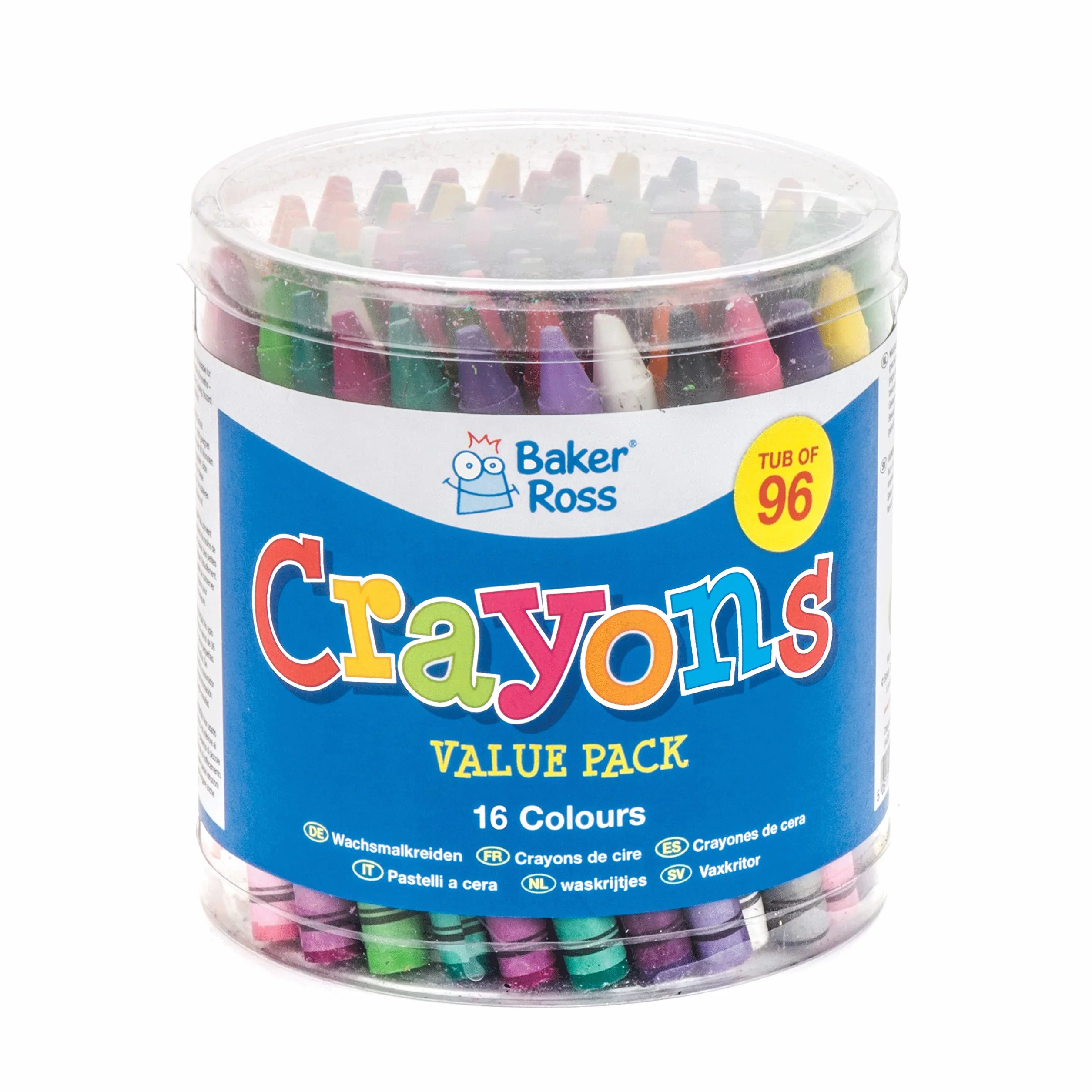 Baker Ross Paquet économique de crayons de cire lot de 96 Matériel créatif