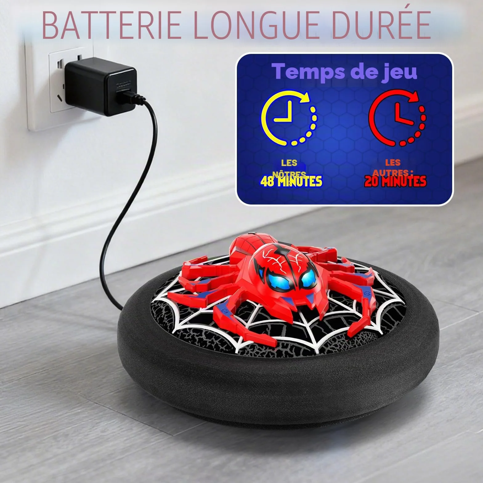 Spider Ballon de Football Flottant LED Rechargeable avec Propulsion Aérienne pour Enfants 3-8 Ans