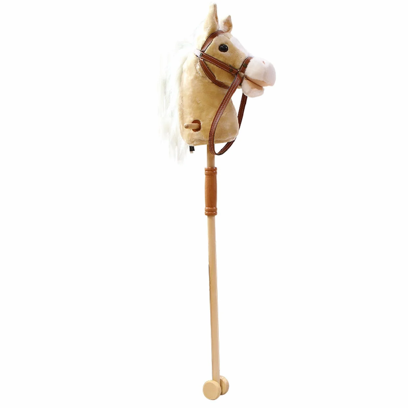 Naroote Jouet Bâton Cheval Tête Extérieure Doux (Jaune)