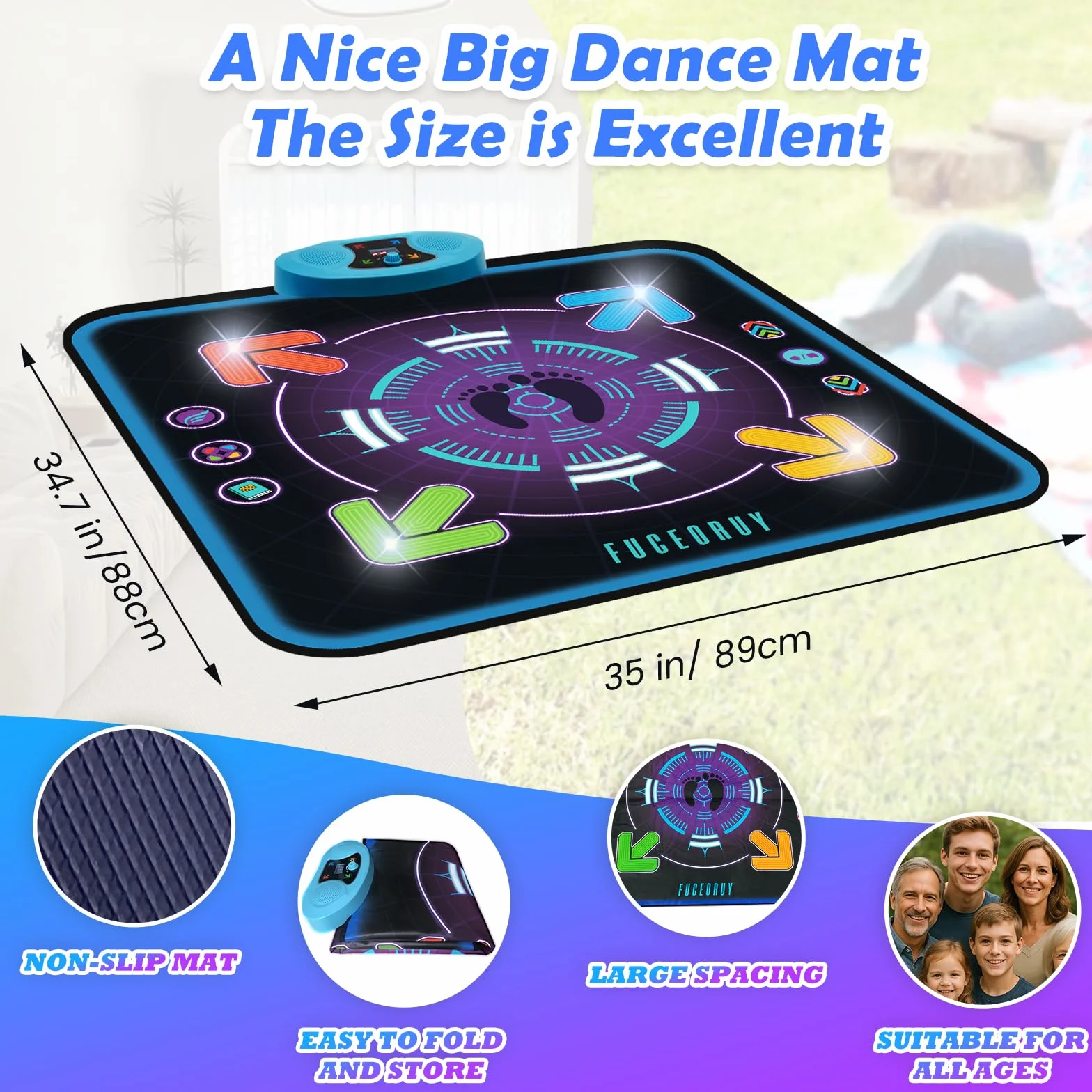 Tapis de Danse Musical LED pour Enfants 3-12 Ans, Cadeau Noël Garçons Filles