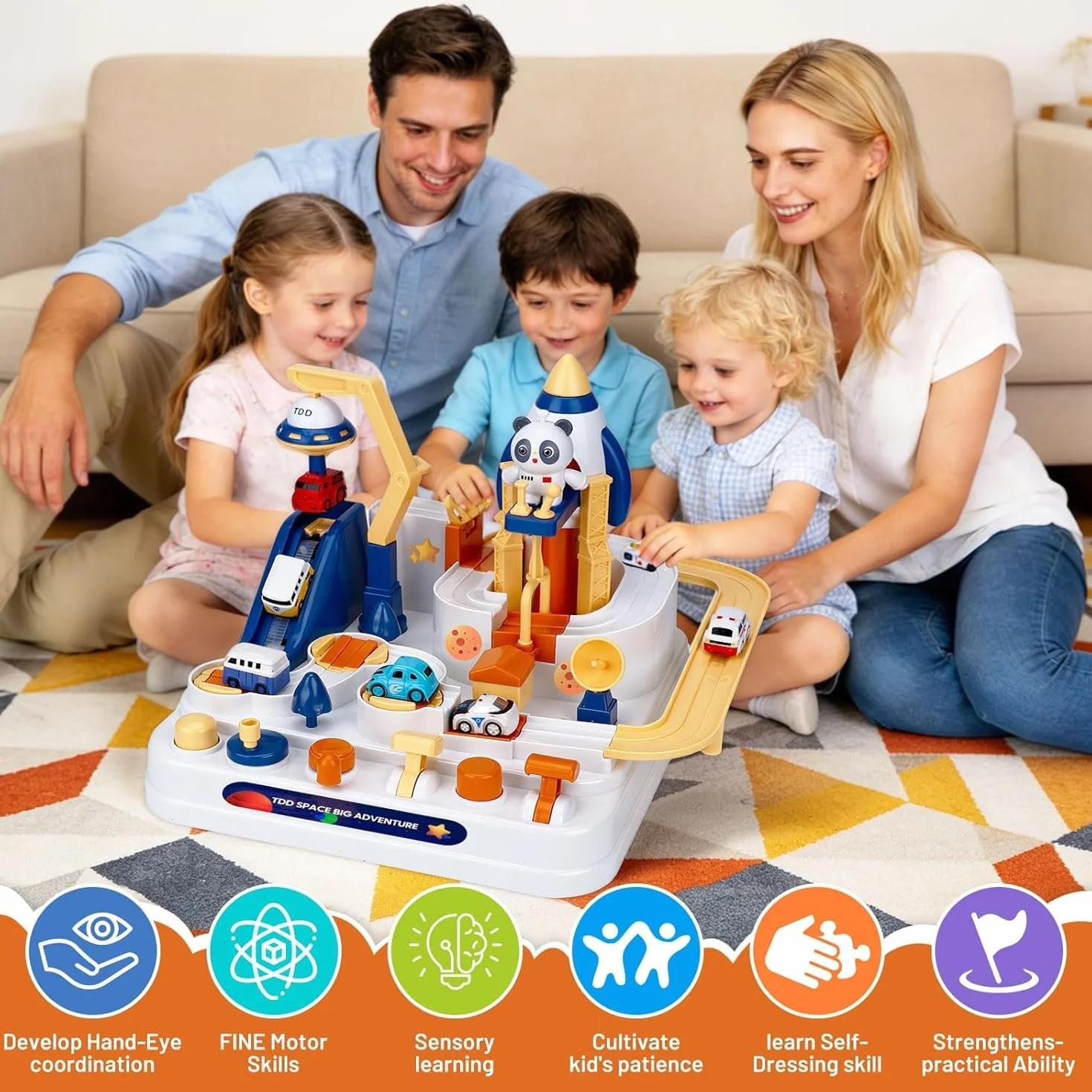 Jeu de circuit de course Montessori pour enfants 3-8 ans, voiture enfant jouet éducatif cadeau Noël anniversaire