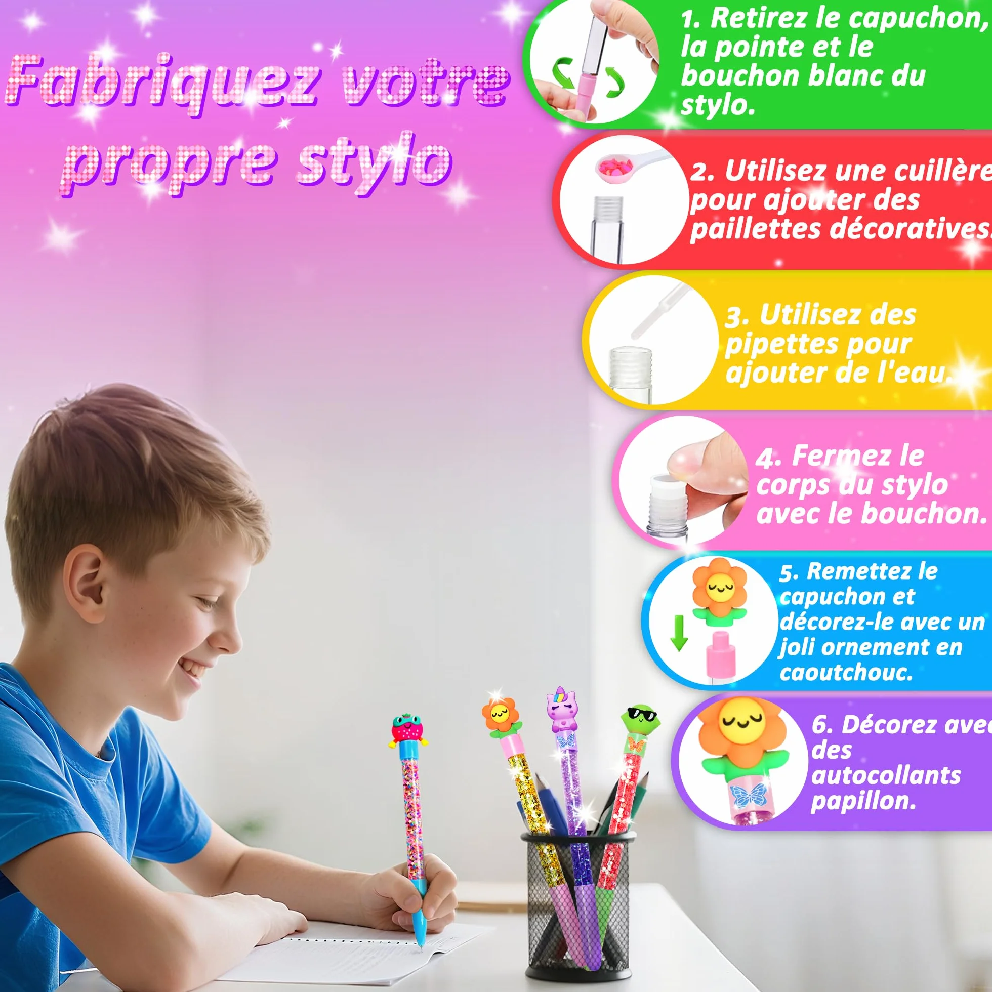 MOMUSE Fabrique à Stylo Cadeau Fille 6-12 Ans Atelier Créatif Enfant Activité Manuelle