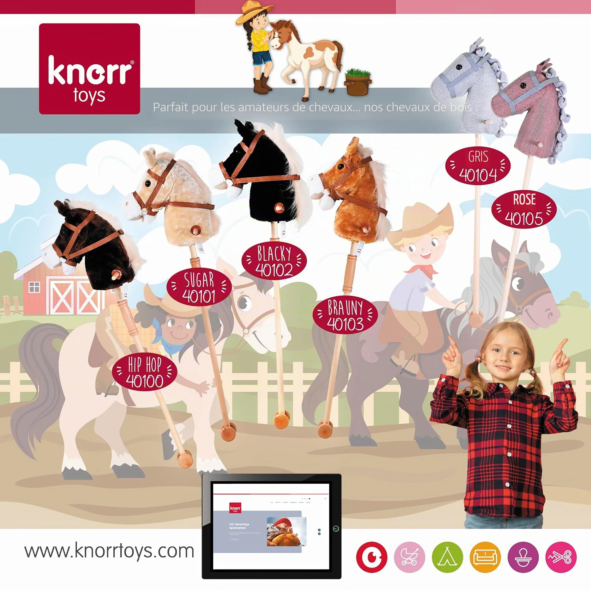 Knorrtoys 40102 Blacky Cheval de Bataille Noir
