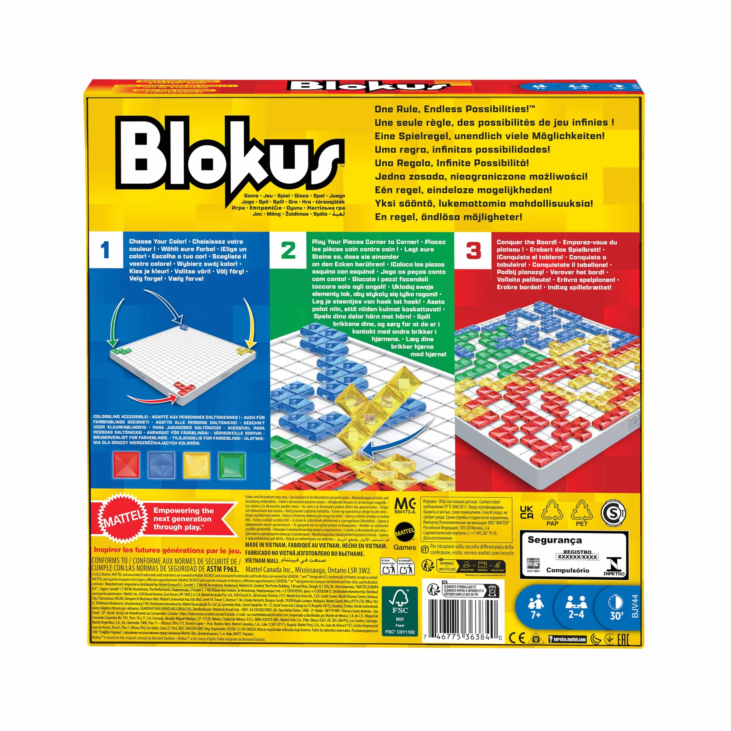 Mattel Games Blokus Jeu de Société Familiale Stratégie Plateau BJV44