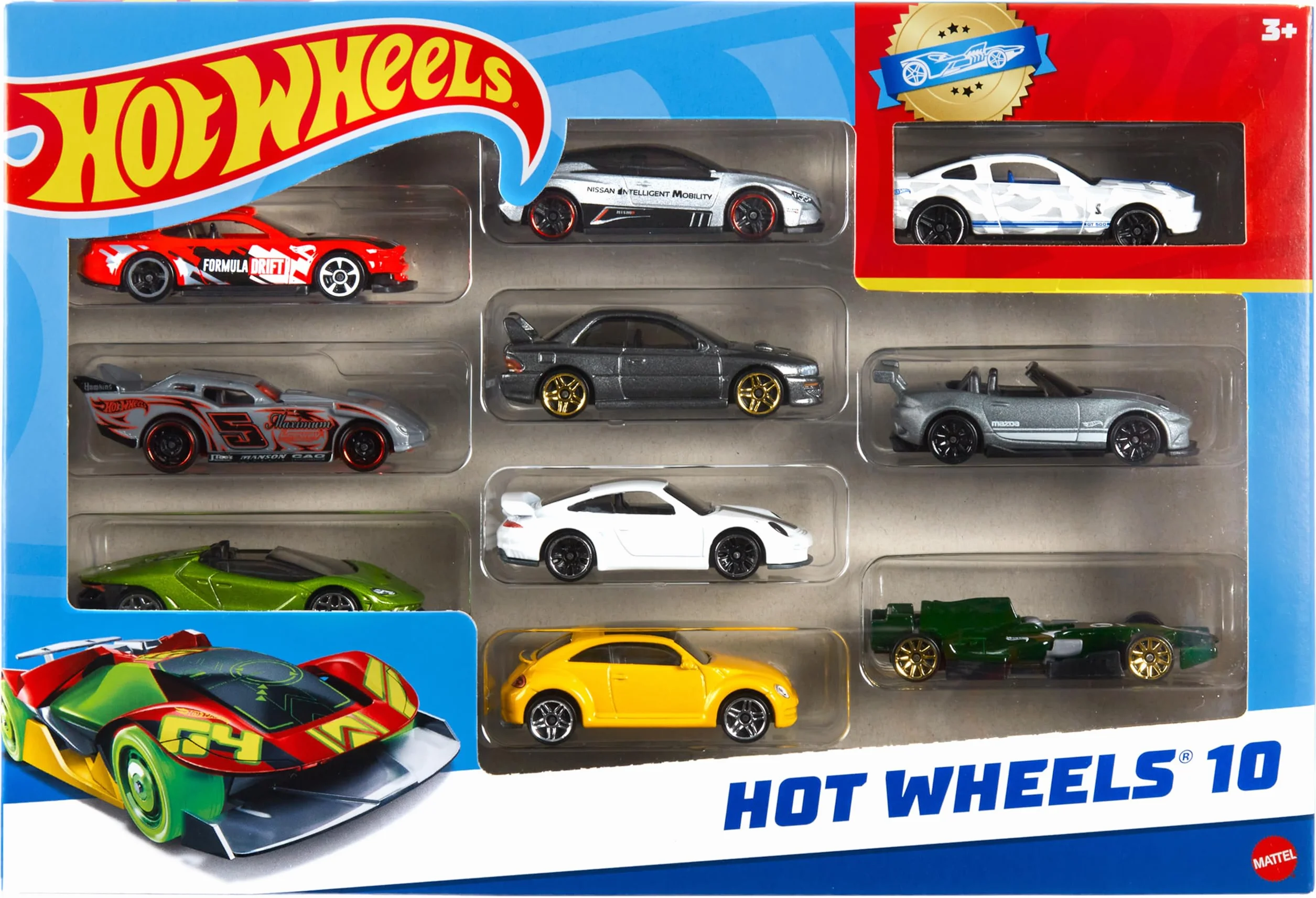 Hot Wheels Coffret 10 Voitures 1:64 Jouet Enfant 4 Ans+