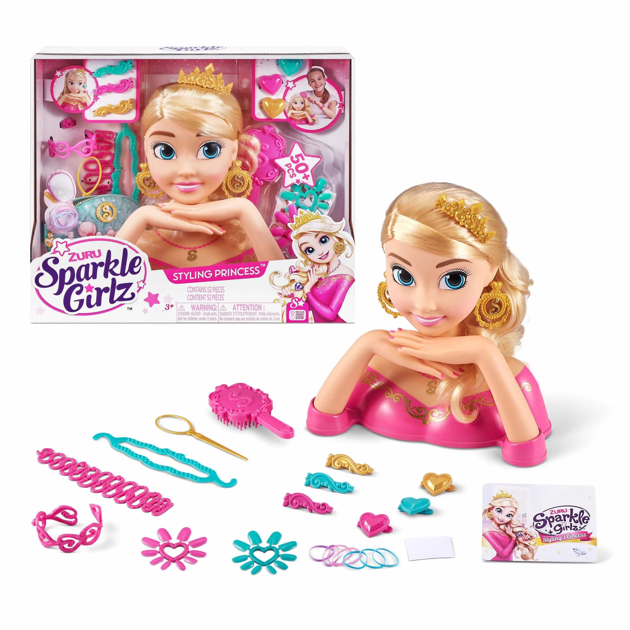 ZURU Sparkle Girlz Tête à coiffer Nail Art coiffage pour Ongles 3 ans et plus