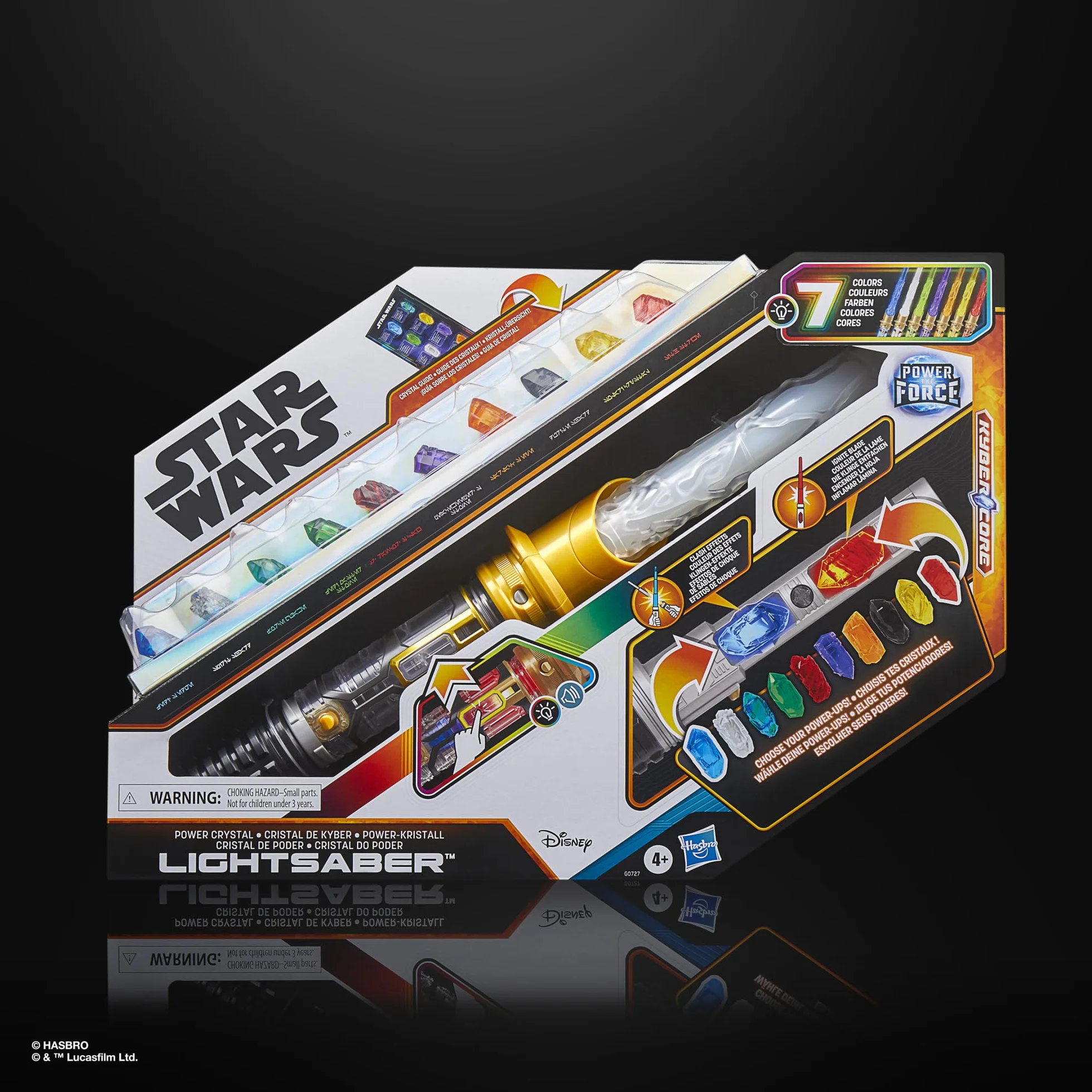Sabre Laser Star Wars Cristal Kyber 7 Couleurs 10 Cristaux 50 Combinaisons Sons Lumières Jouet Enfant 4 Ans