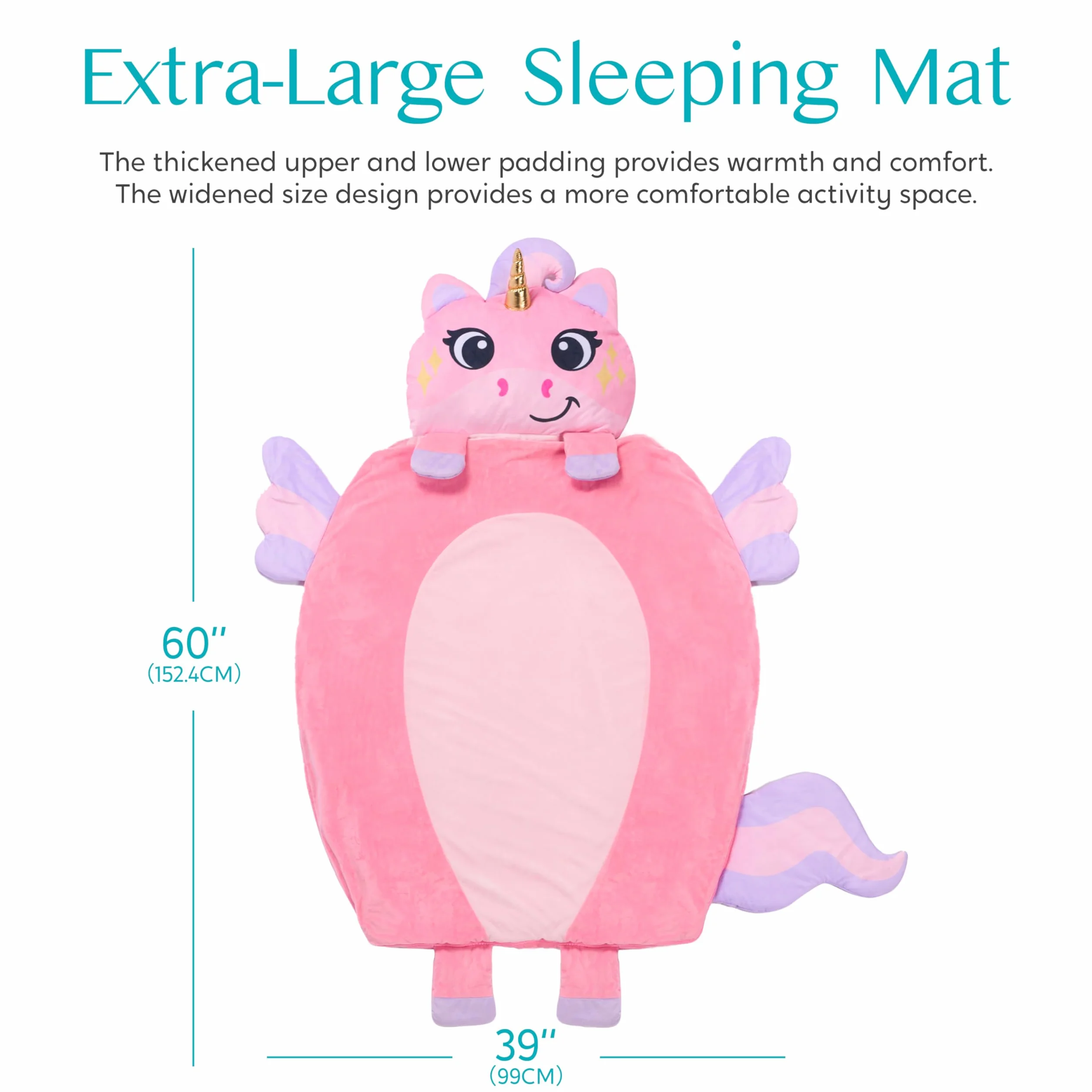 JOIEDOMI Tapis de Sieste 152 x 99 cm avec Oreiller et Couverture pour Enfants d'âge Préscolaire 3 Ans et Plus, Sac de Couchage en Peluche Douce
