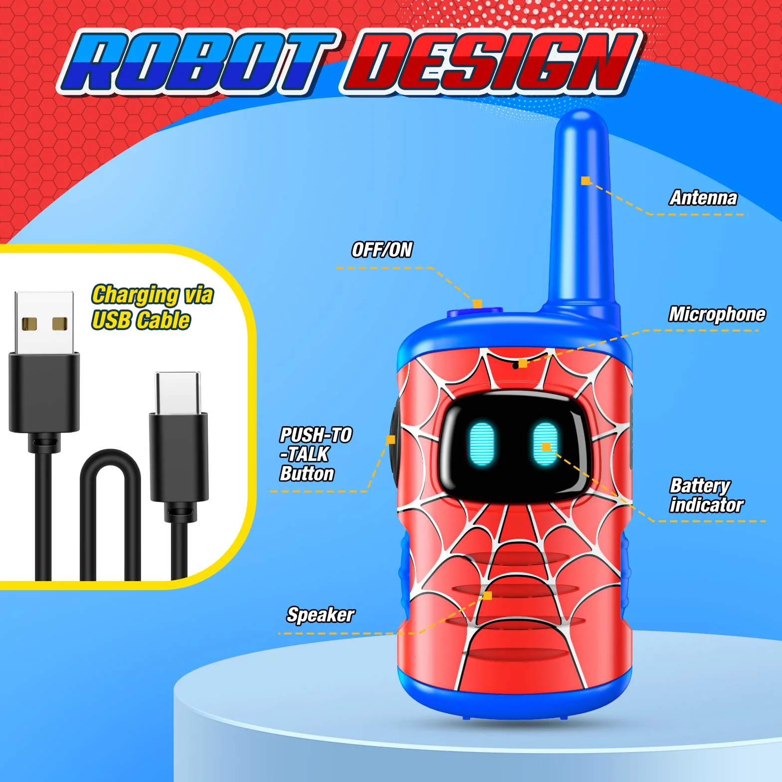 Talkie Walkie Rechargeable Enfants 3-10 Ans Jouet Extérieur