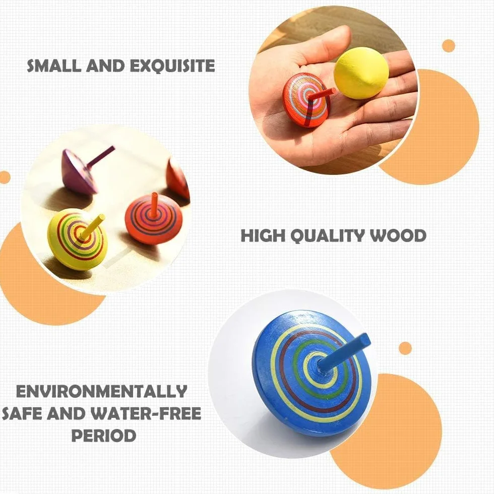Toupies pour Enfants en Bois - Cadeaux Jouets