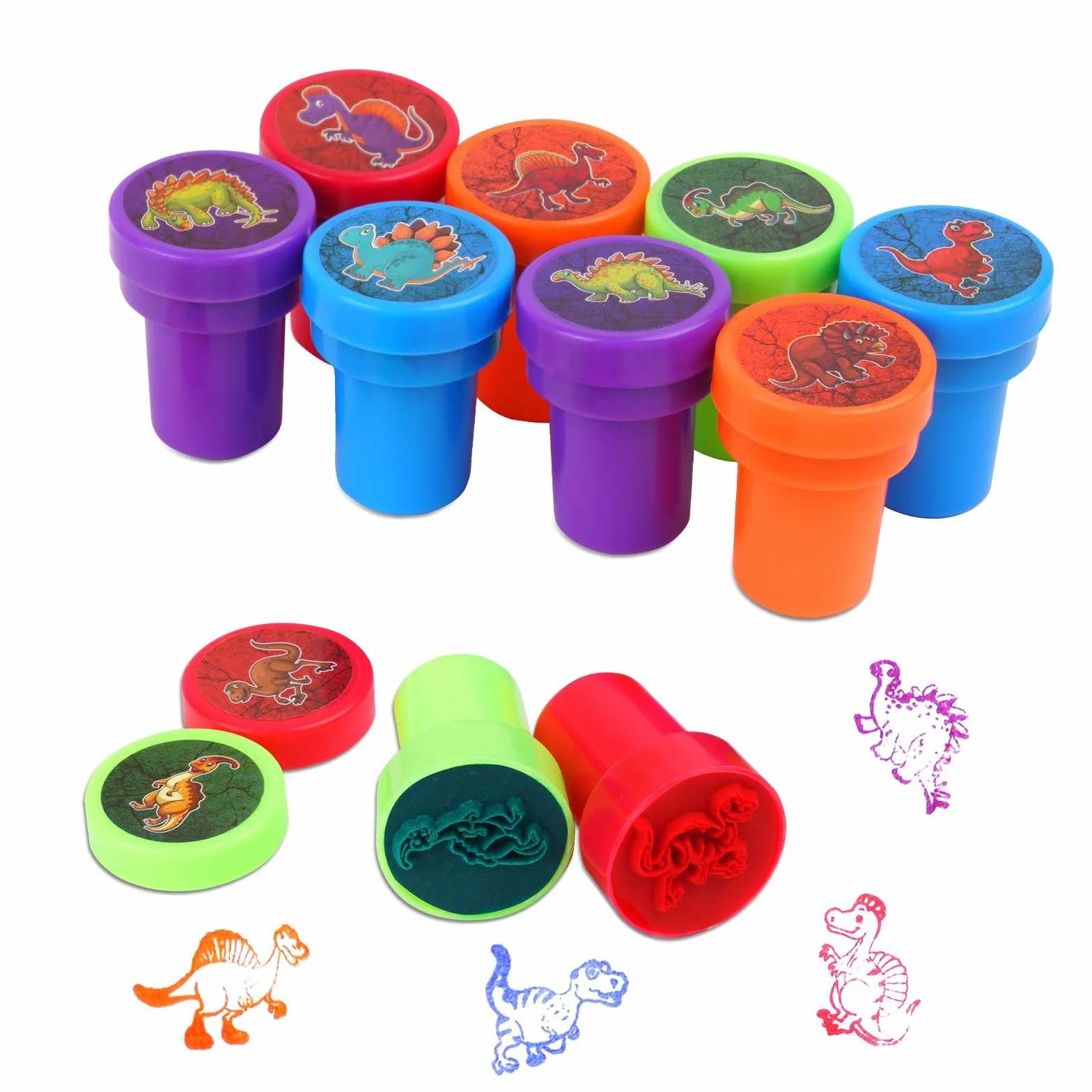 Tampons Dinosaure Animal Auto-Encreurs 10 Pièces pour Fêtes Scolaires