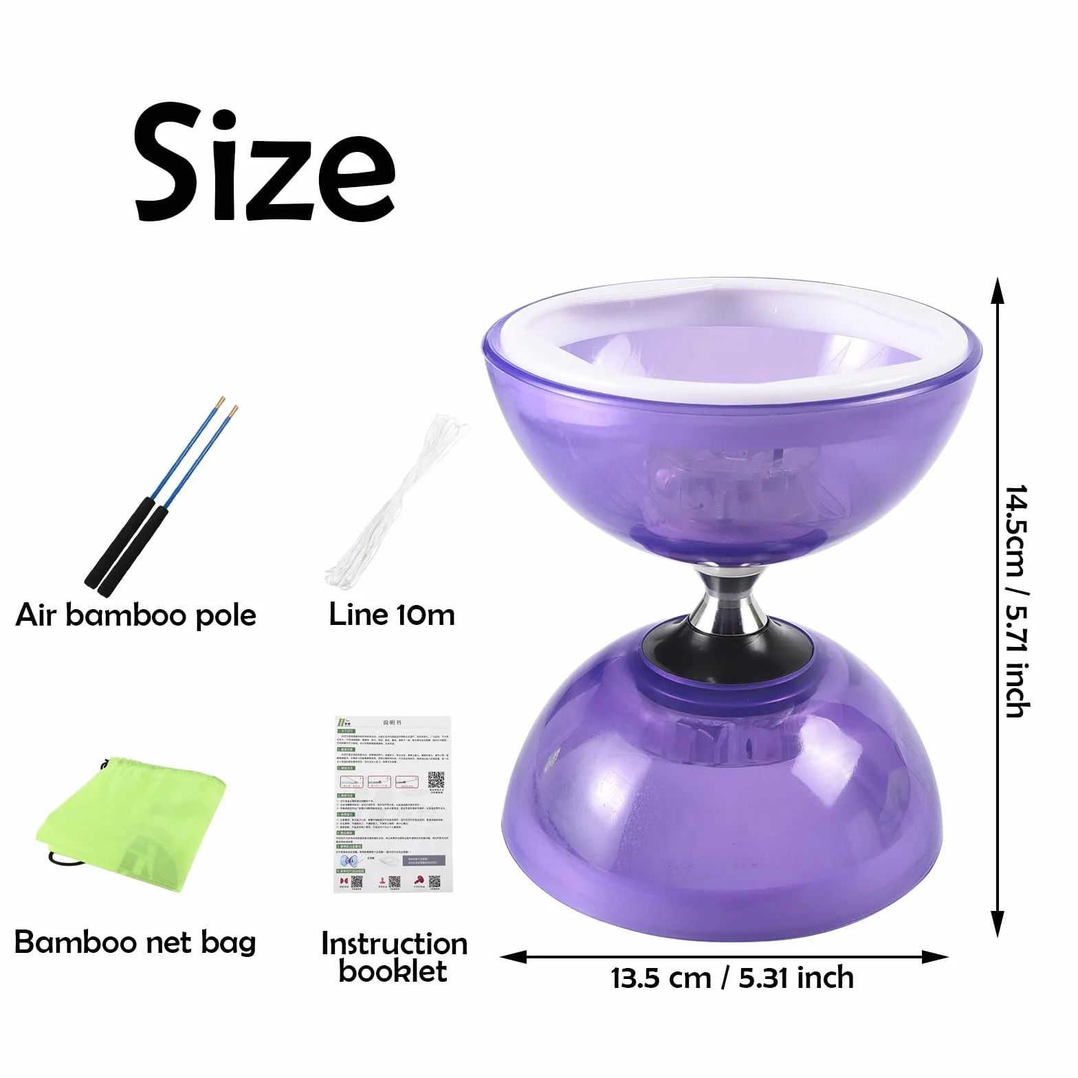 Jouet Yoyo Diabolo à Triple roulement avec Poteau Professionnel
