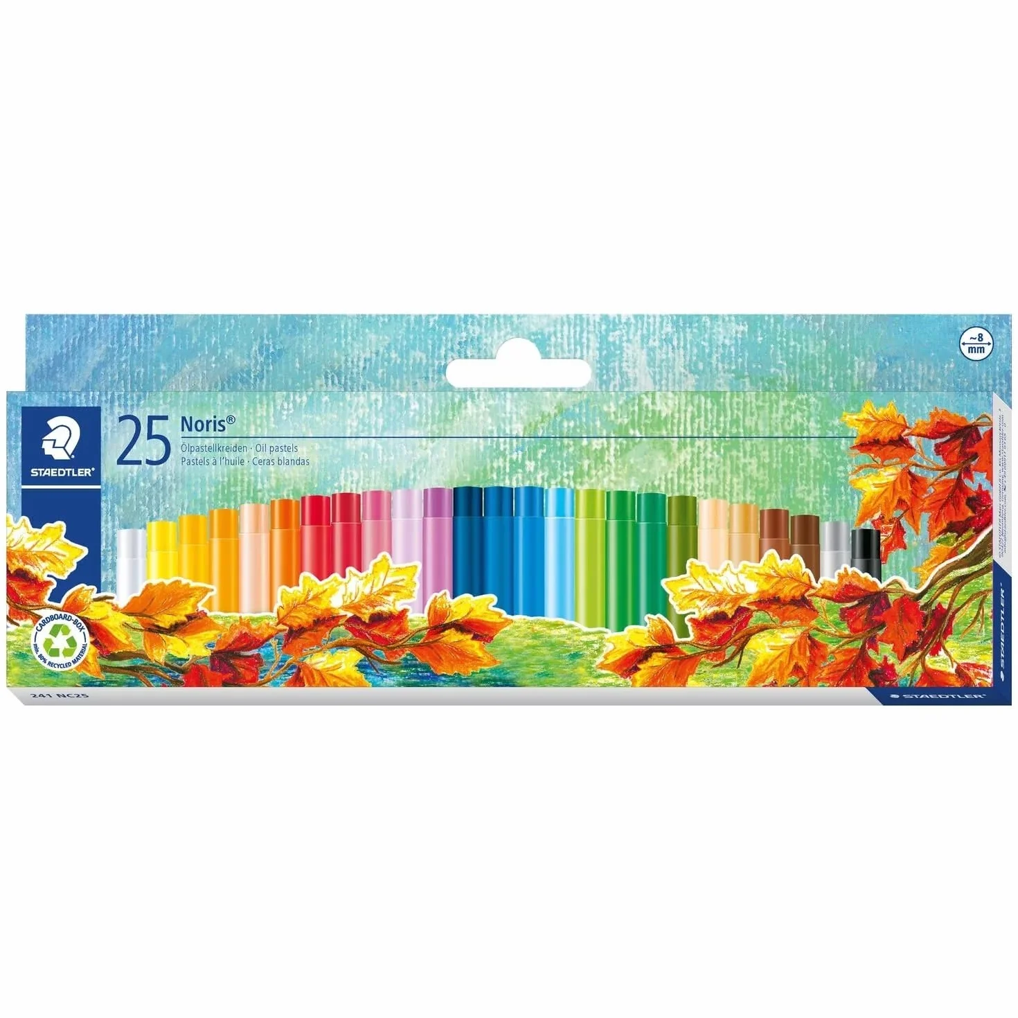 STAEDTLER 241 Pastels à l'huile, lot de 25 – Crayons gras pour enfant, couleurs intenses, résistants à l'eau, incassables