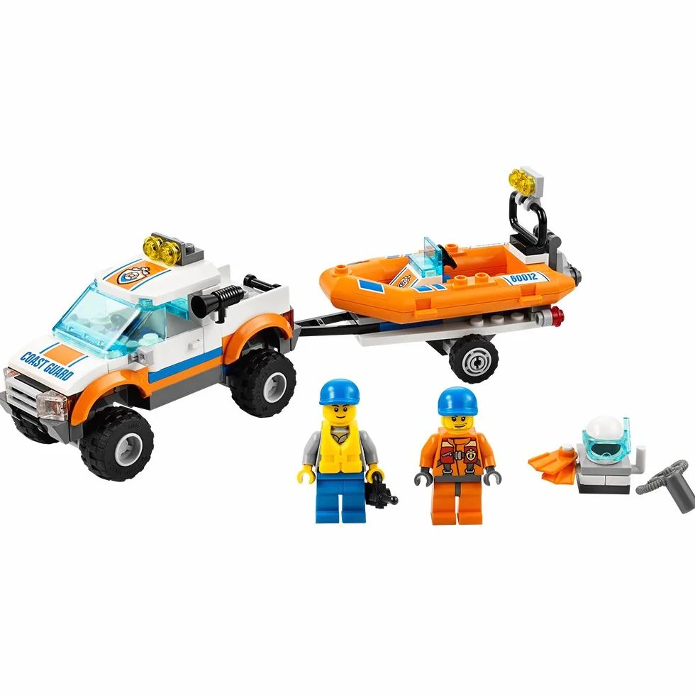 LEGO City 60012 Jeu de Construction Transporteur du Bateau du Garde Côtes