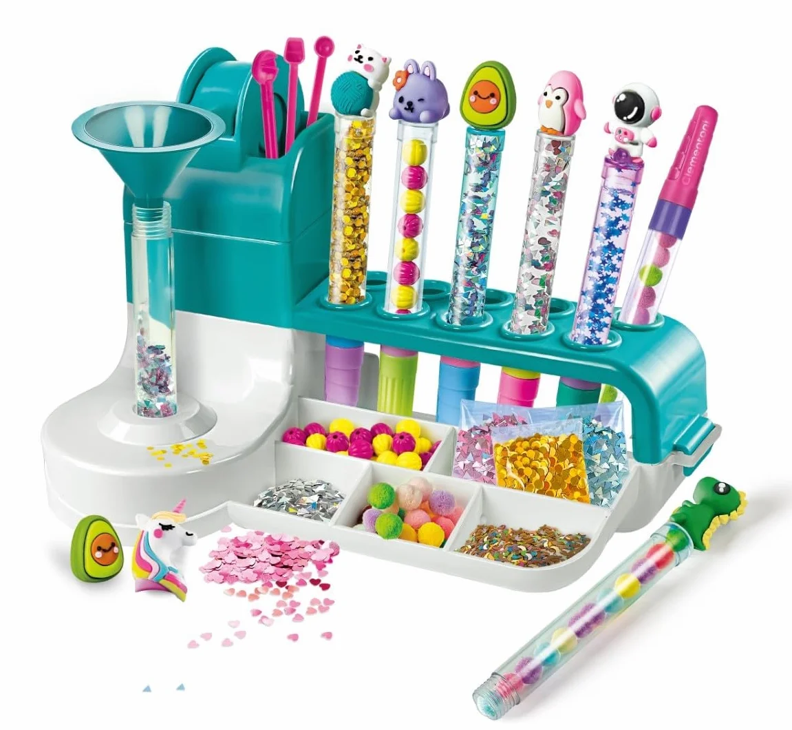 Clementoni L'Atelier des Stylos Kit Créatif DIY 10 Stylos à Personnaliser 6 Ans+
