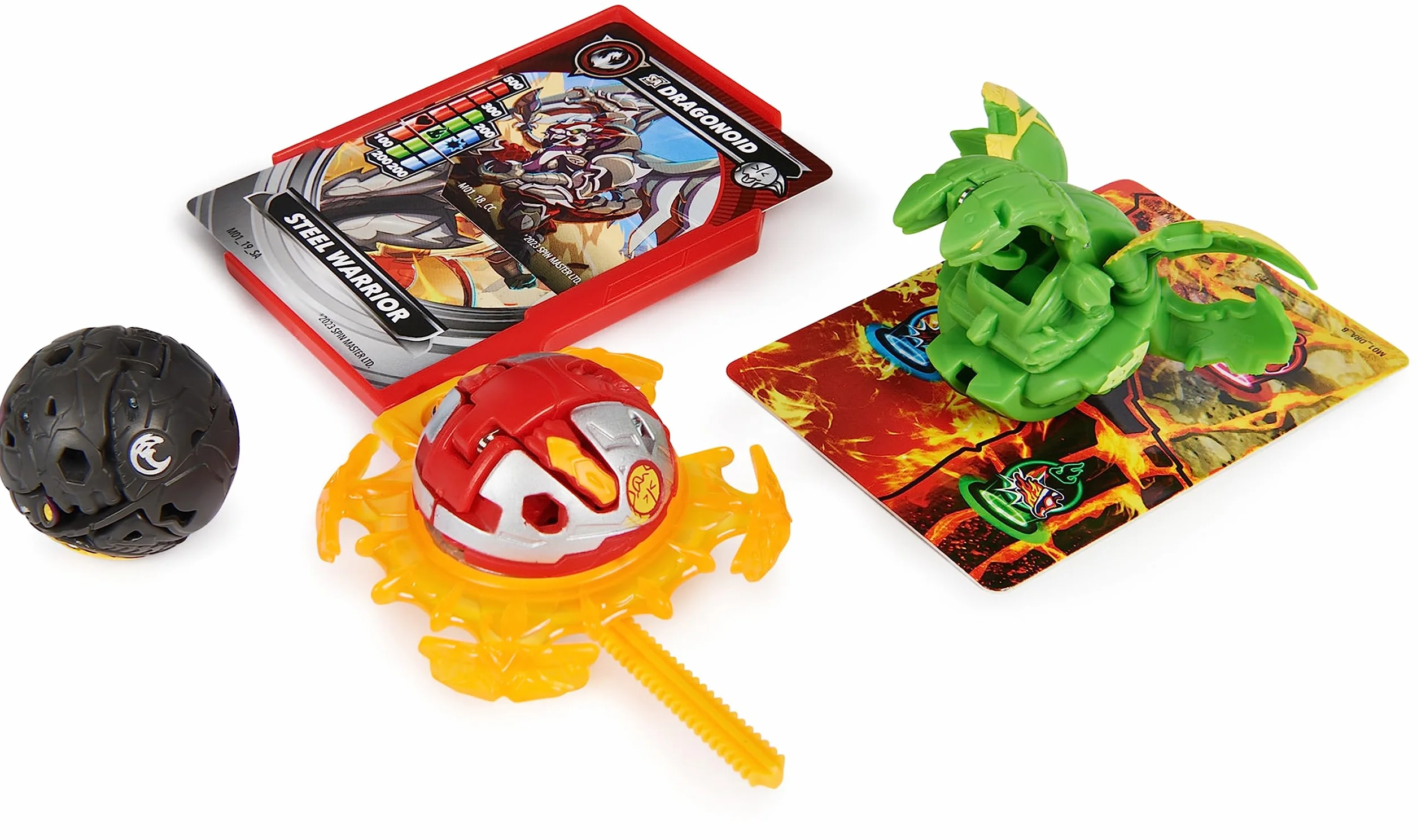 BAKUGAN 3.0 Starter Pack Nouvelle Génération Nillious Hammerhead Dragonoid Special Attack Anneau Combat Carte Lanceur 9 Cartes Jouet Enfant 6 Ans+