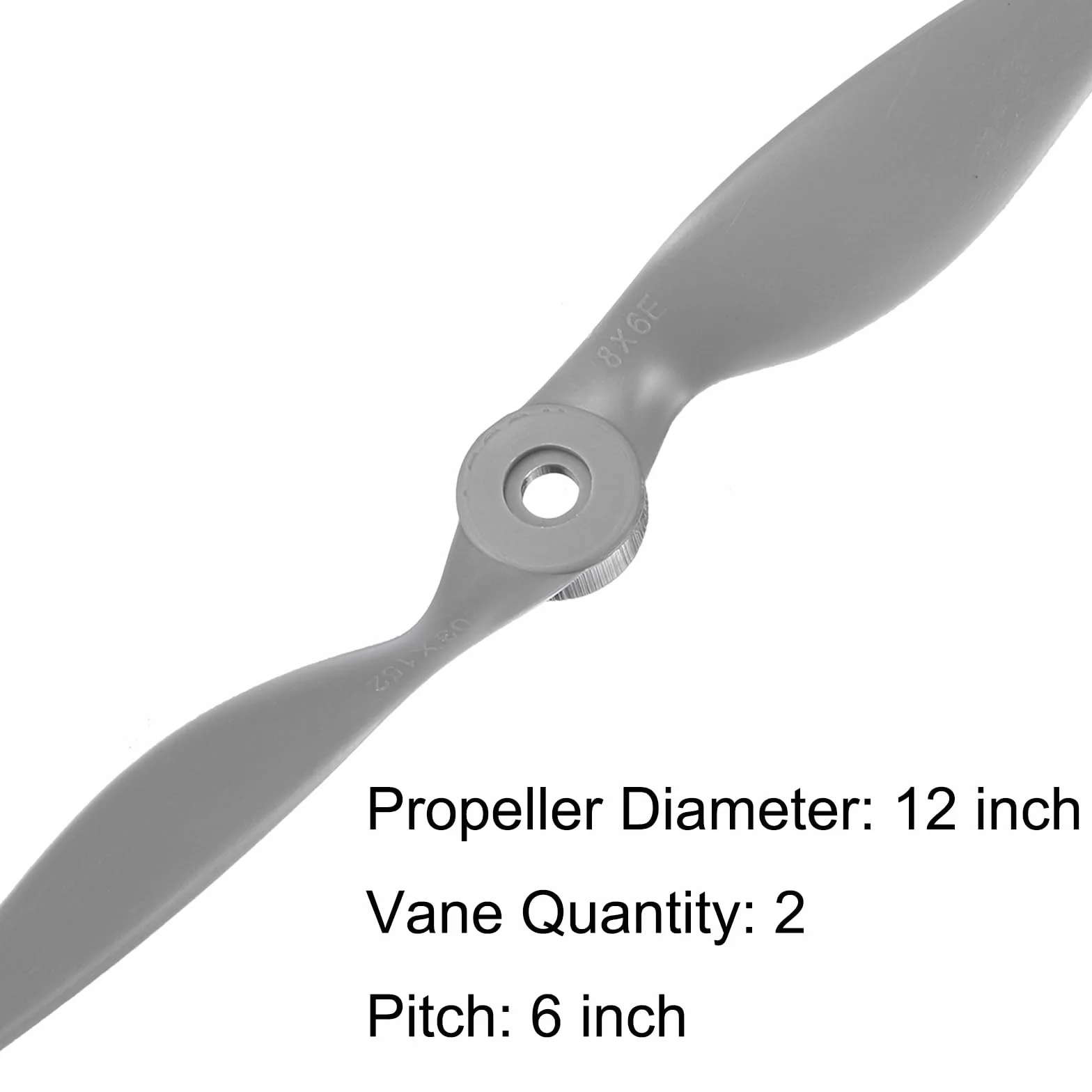 QUARKZMAN 3 Pièces 12x6 Pouces Hélice RC 2 Pales Gris avec Bagues d'Adaptation pour Avion RC