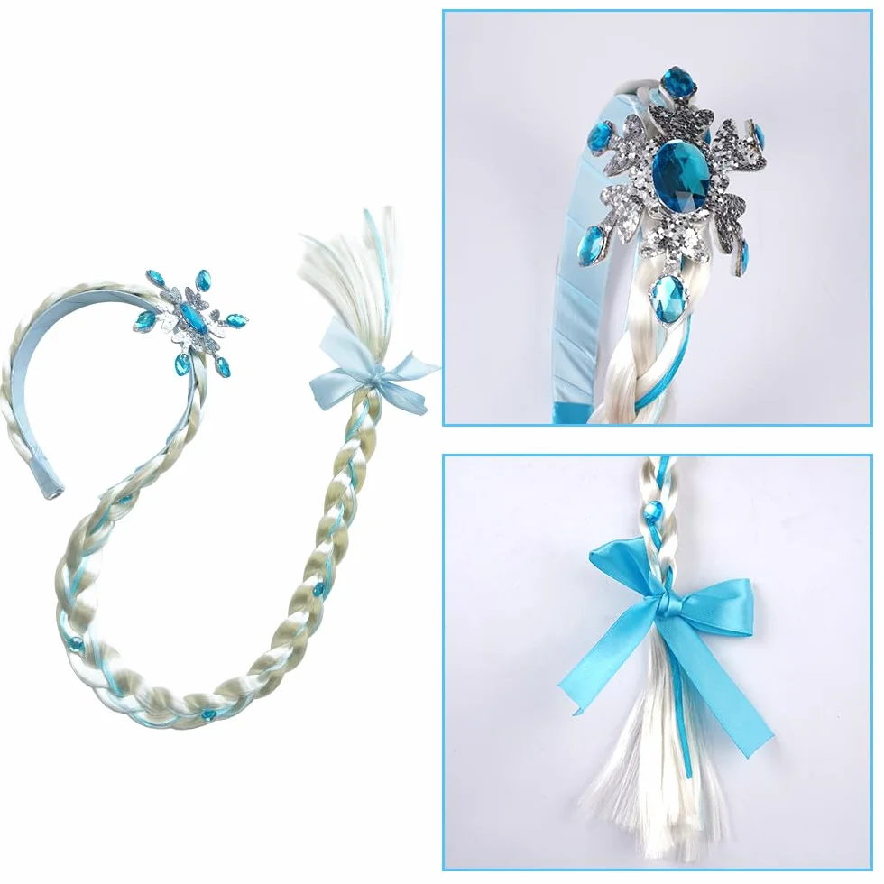 Princesse Tresse Perruque Bandeau Tressé pour Carnaval Halloween Photographie Fêtes Anniversaire Costumes Accessoire Cheveux
