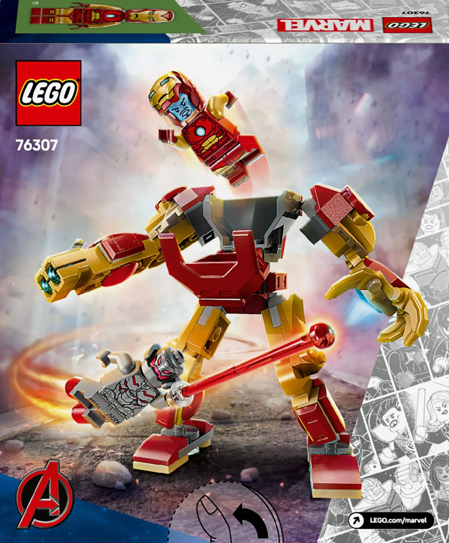 LEGO Marvel Le Robot d’Iron Man Contre Ultron Jouet de Construction 76307