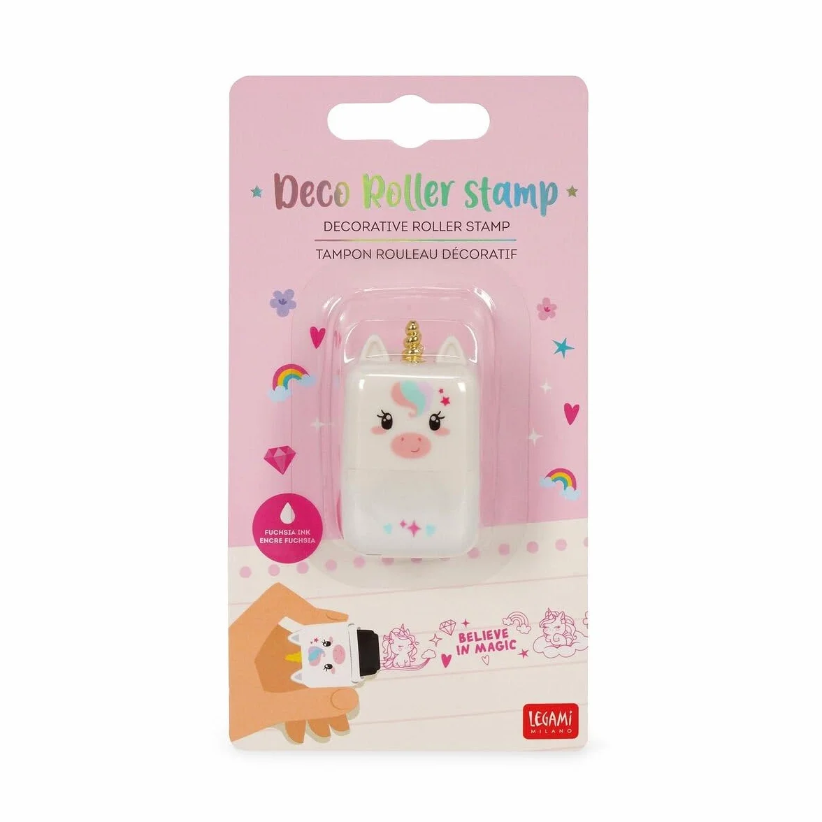 Legami Tampon décoratif à rouleaux Licorne Roller Stamp