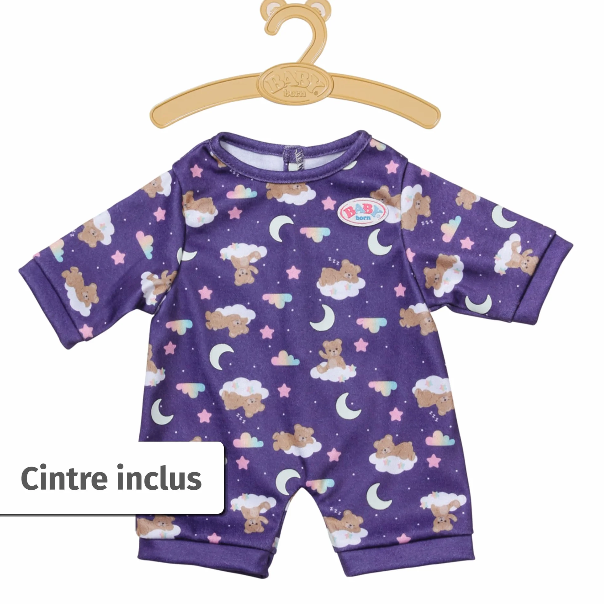 BABY born Pyjama Teddy Phosphorescent Pyjama pour poupées 43 cm Zapf Creation