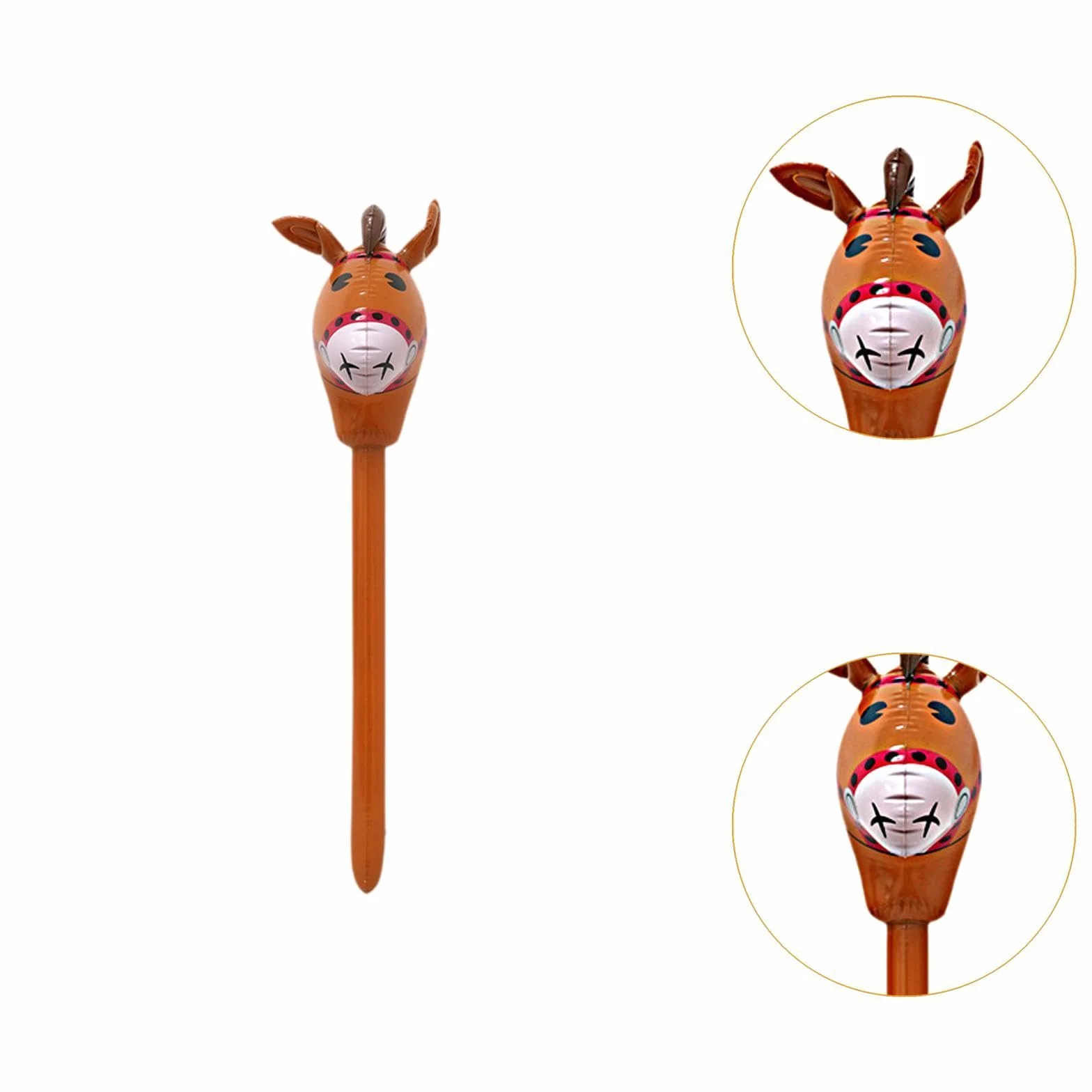 Bâton de Cheval avec Tête en Ballon, Jouet pour Fêtes, Brun