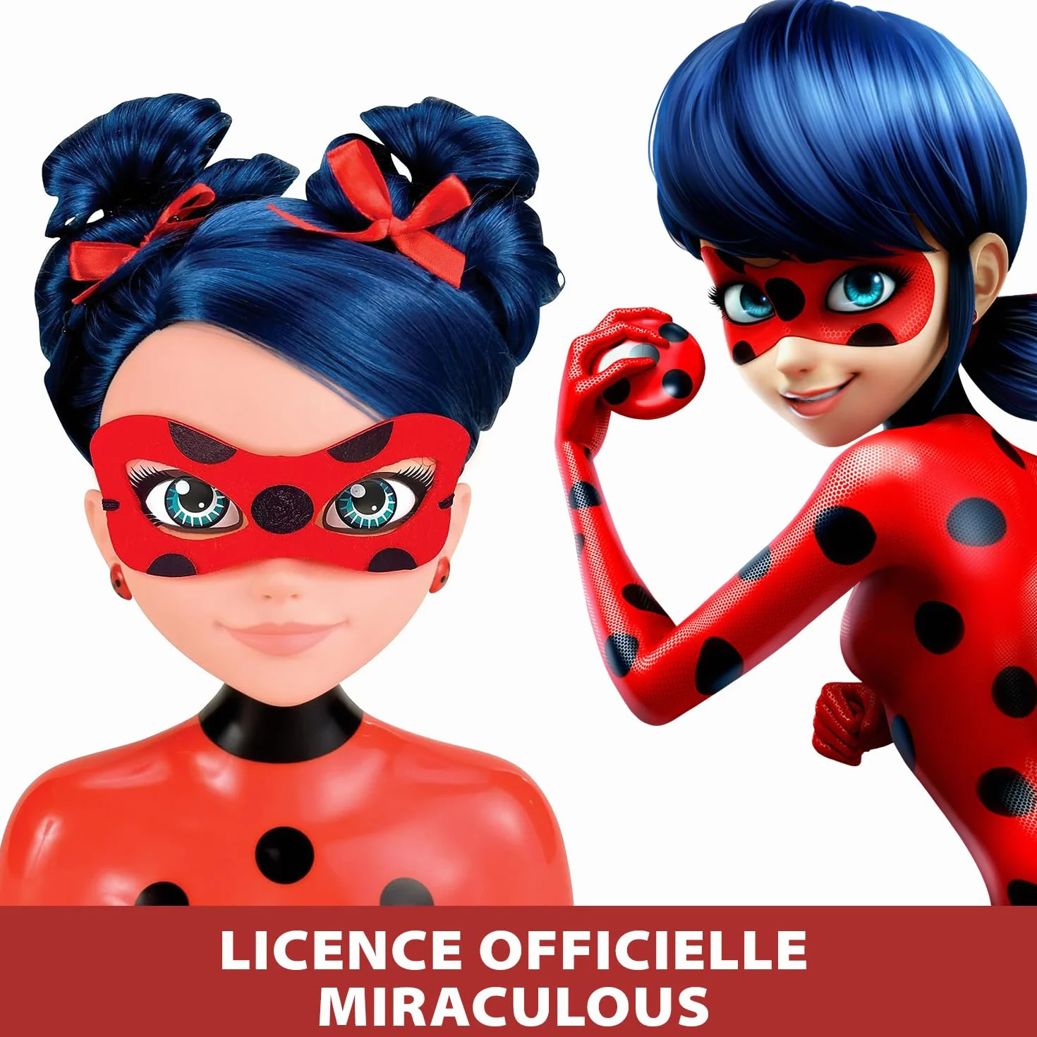 BANDAI Miraculous Ladybug Tête à coiffer Deluxe 21cm + 30 Accessoires Jouet Enfant 4 Ans+