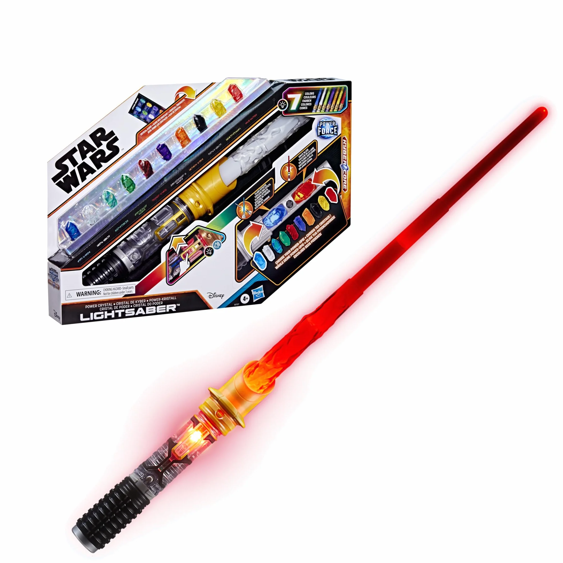Sabre Laser Star Wars Cristal Kyber 7 Couleurs 10 Cristaux 50 Combinaisons Sons Lumières Jouet Enfant 4 Ans