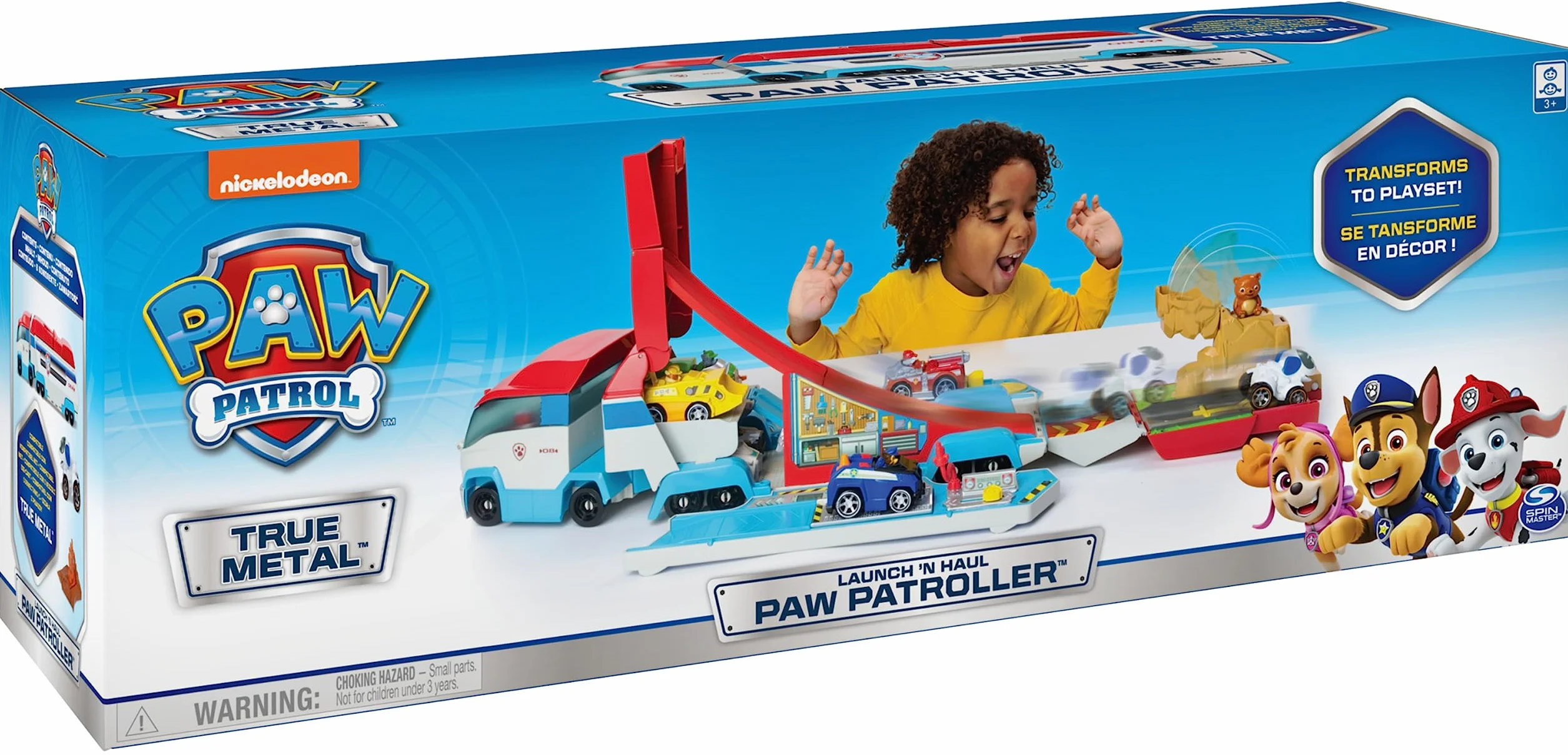 Paw Patrol Pat Patrouille Camion Patrouilleur 2 en 1 True Metal Véhicule Circuit Voiture Accessoires Jouet Enfant 3 Ans+