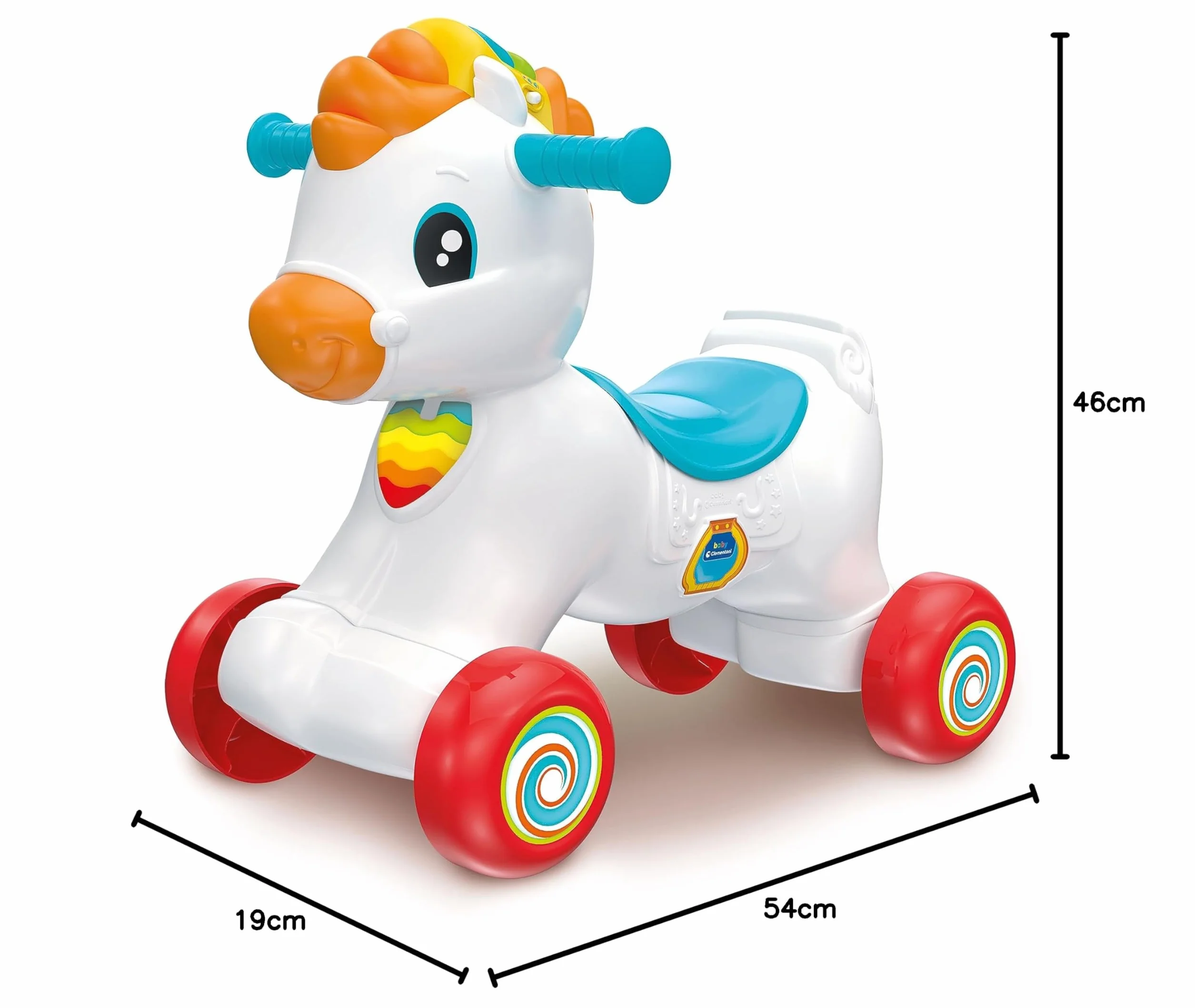 Clementoni Porteur Cheval Mahé Jeu Éducatif 3 en 1 Motricité Langage Émotion
