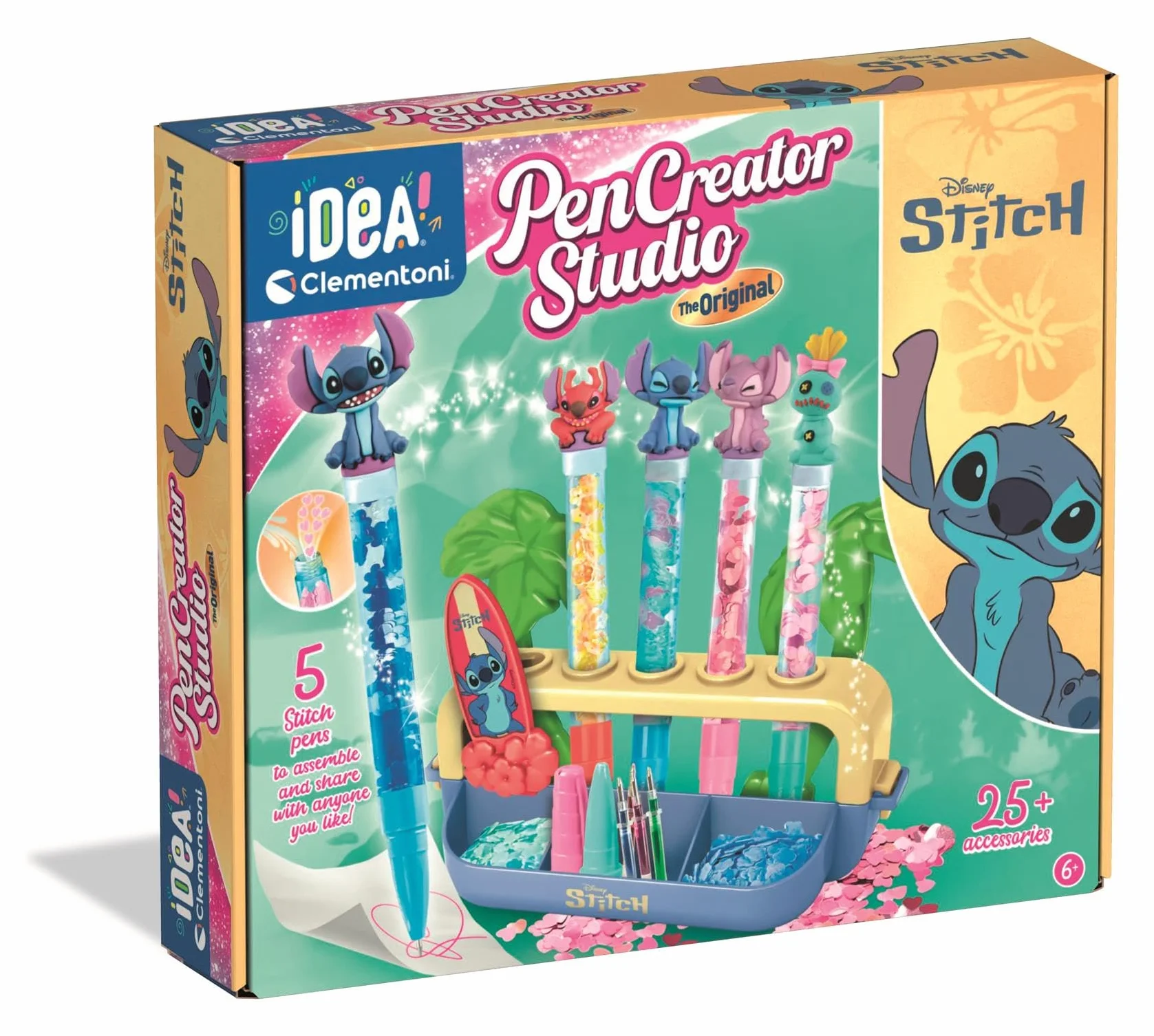 Clementoni Stylos Stitch à Personnaliser - Loisirs Créatifs 25 Accessoires - 6 Ans+