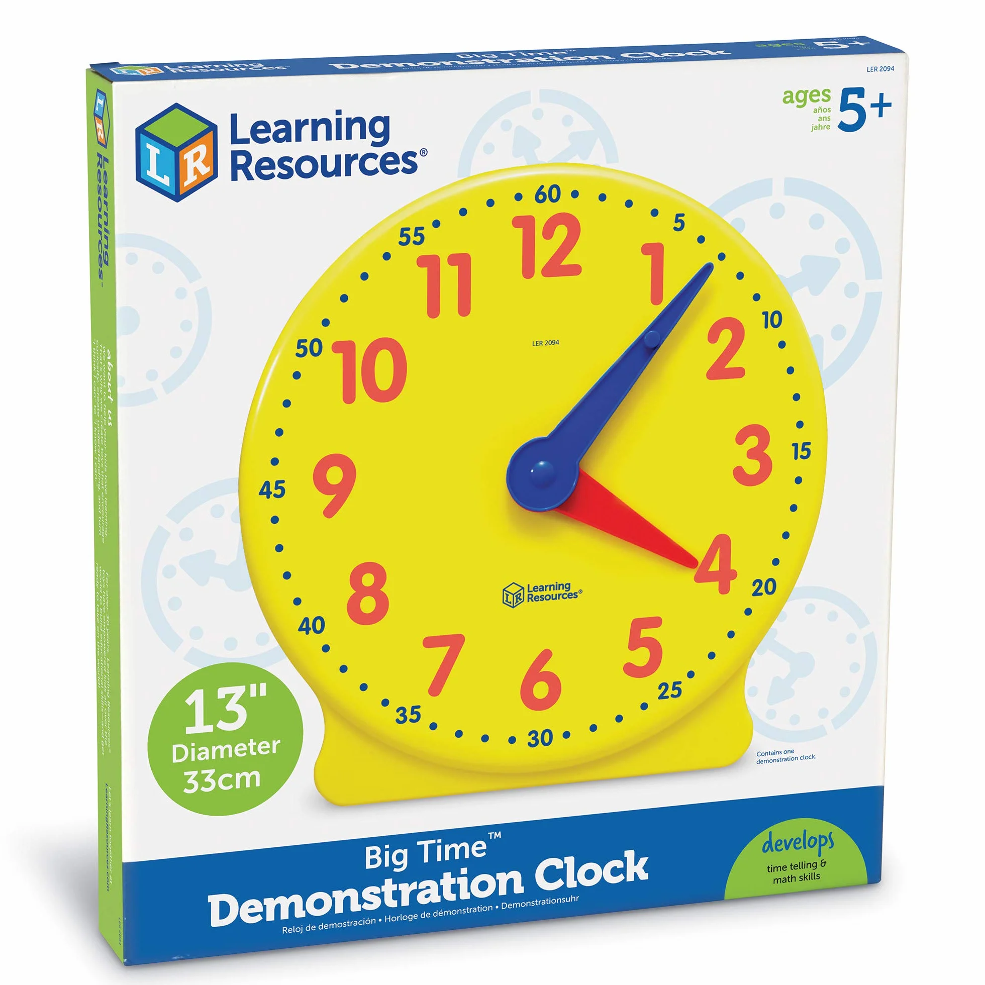 Learning Resources Big Time™ Horloge d'apprentissage de démonstration 12 Heures