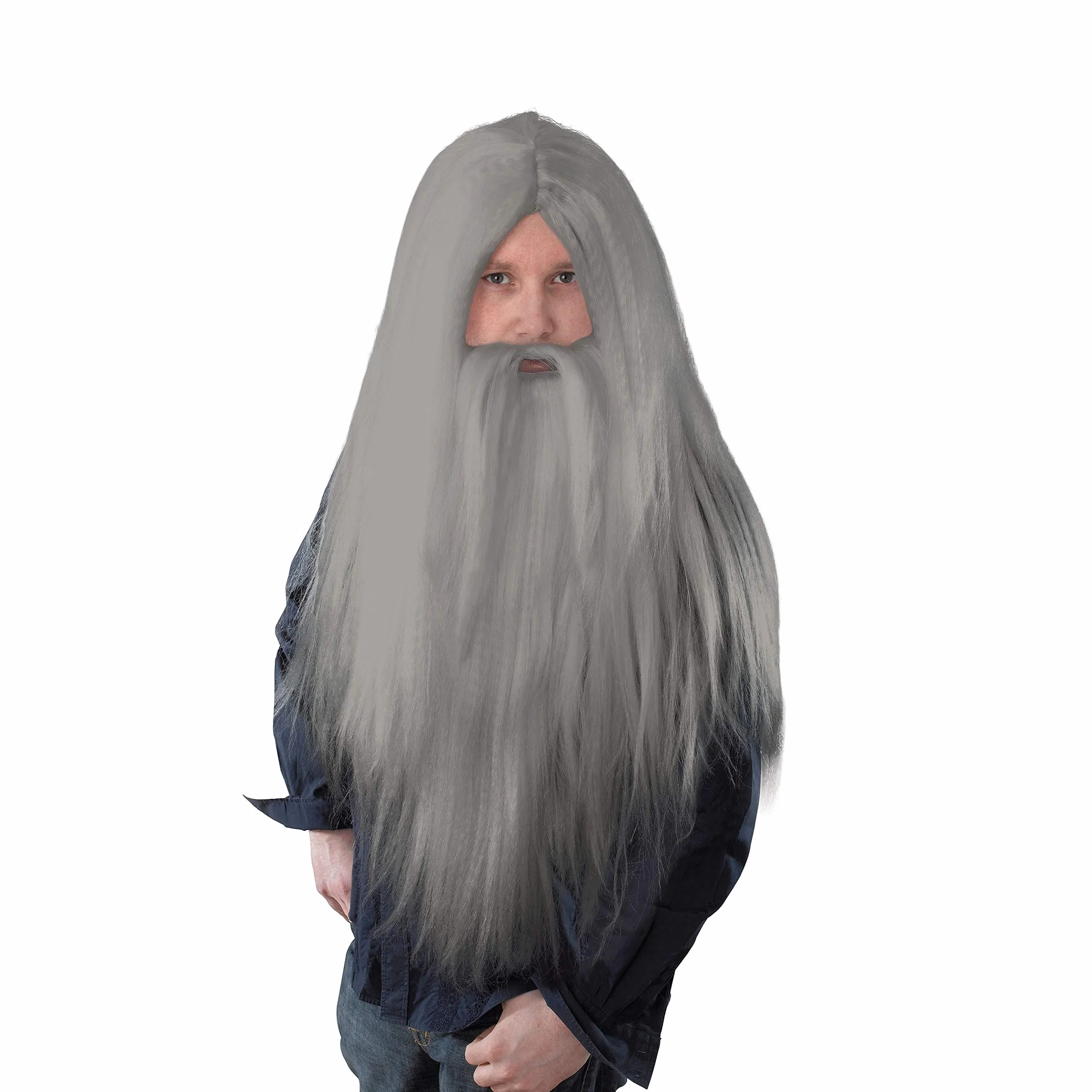 Perruque de magicien et longue barbe blanche Bristol Novelty BW660