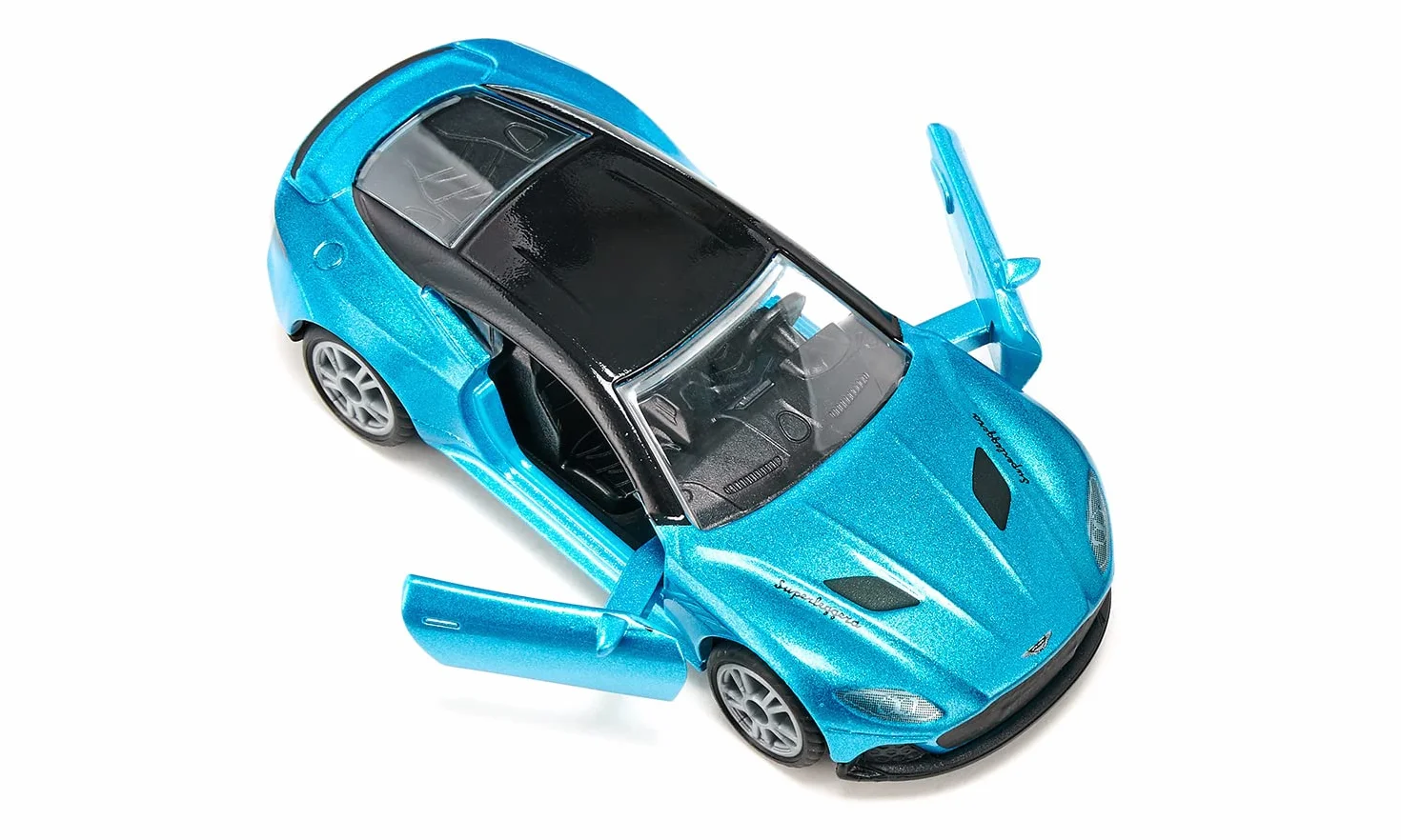 Siku 1582 Aston Martin DBS Superleggera Voiture jouet métal bleu portes ouvrables