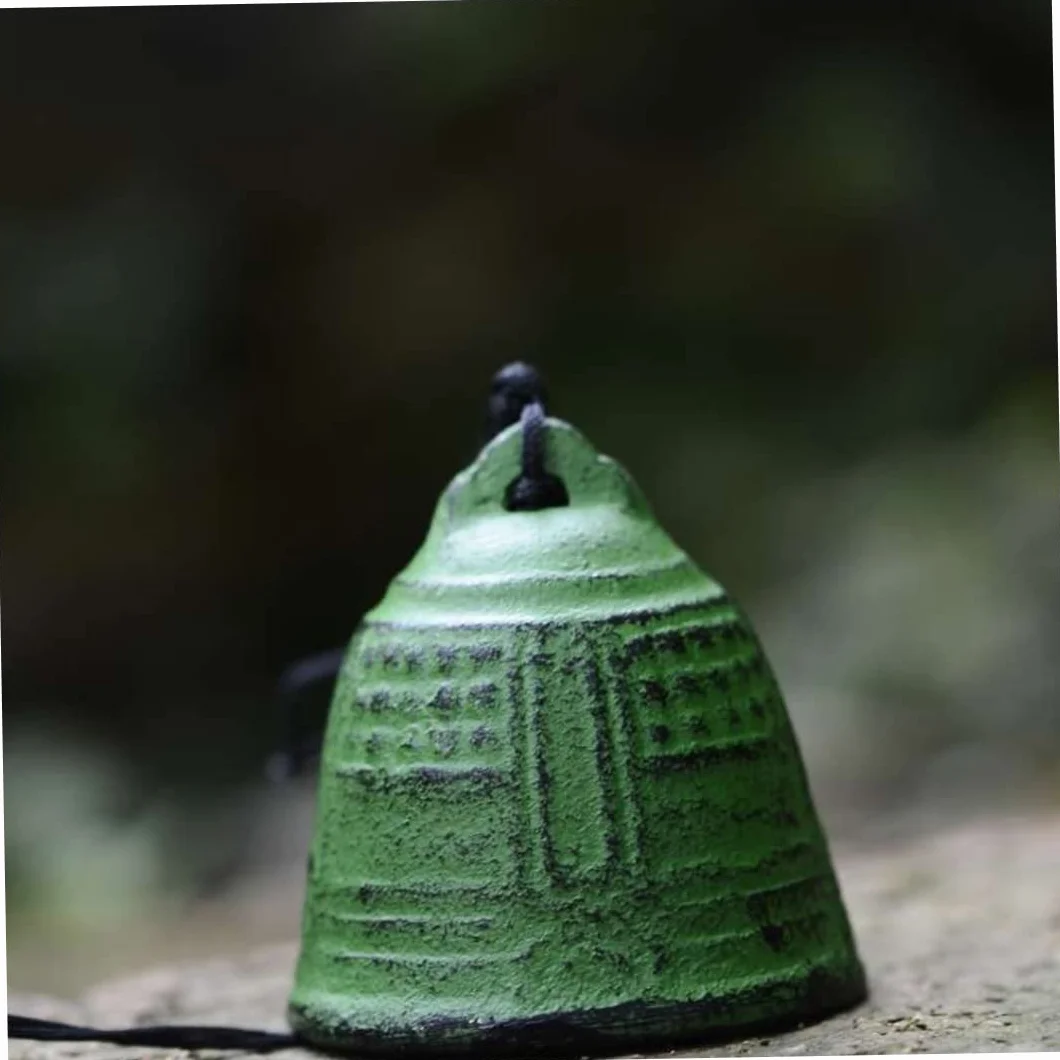 Carillon à Vent Japonais en Fer Cloche de Temple Verte