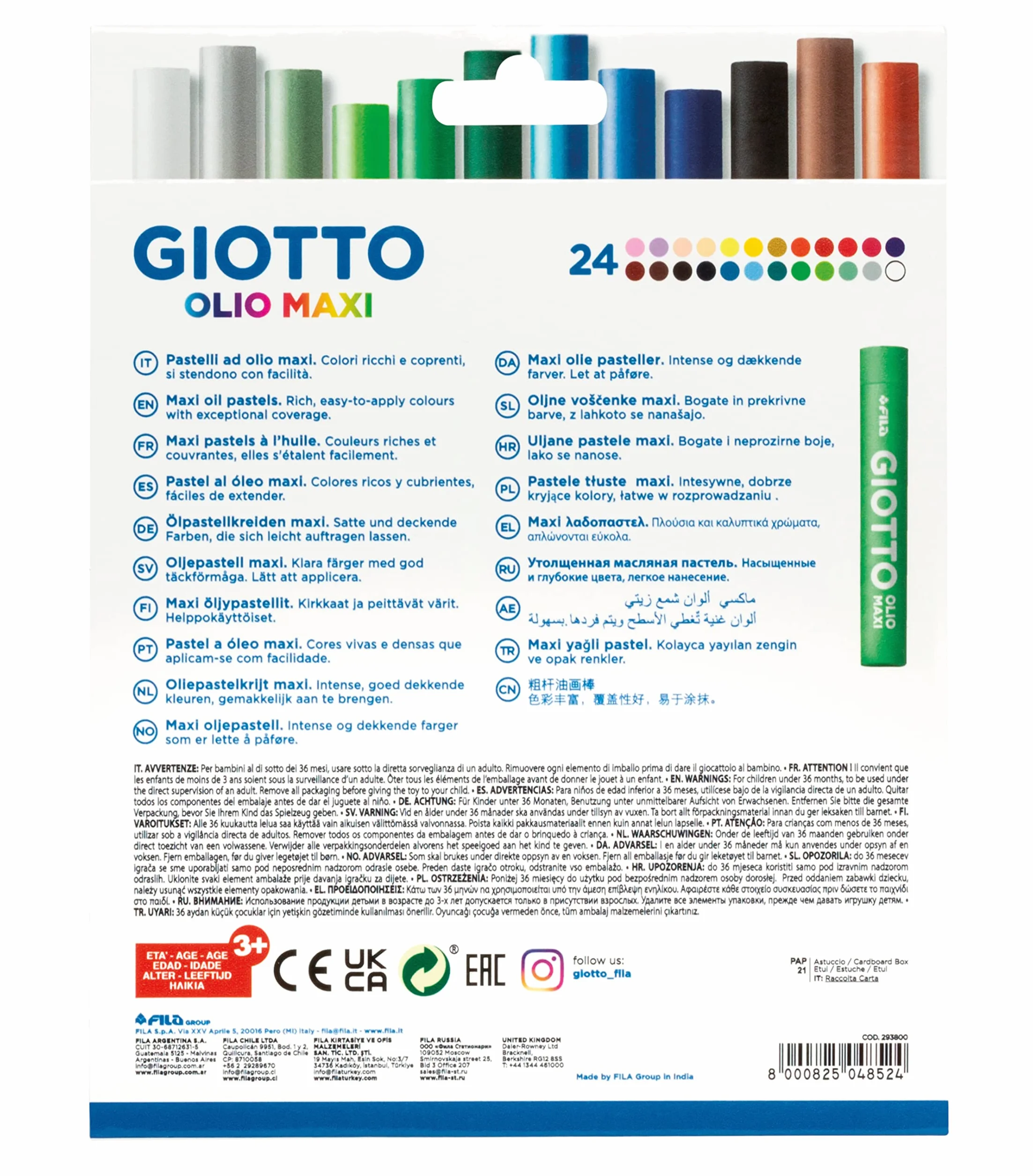 GIOTTO Olio Etui 24 pastels à l'huile