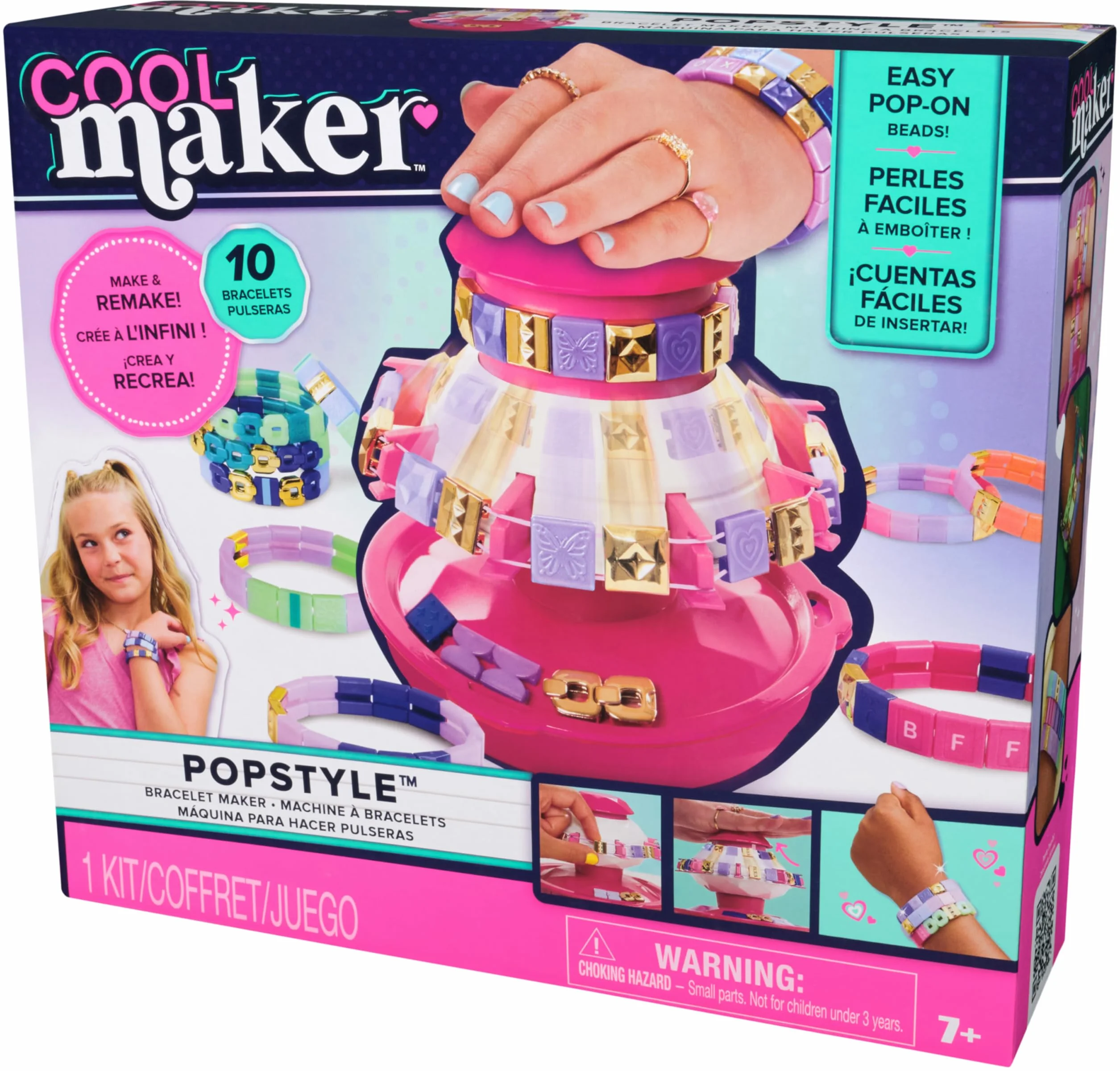 COOLMAKER Pop Style Machine Kit Bracelet Création Bracelets Amitié Tendance Fun Facile Jouet Enfant 7 Ans+